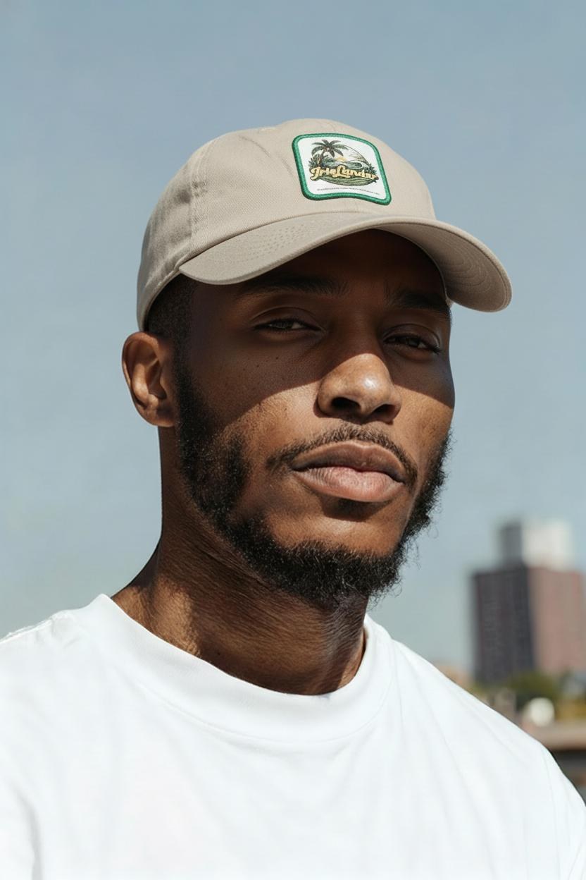 Jamaica inspired Khaki Bio-Washed Classic Dad Hat, view 6