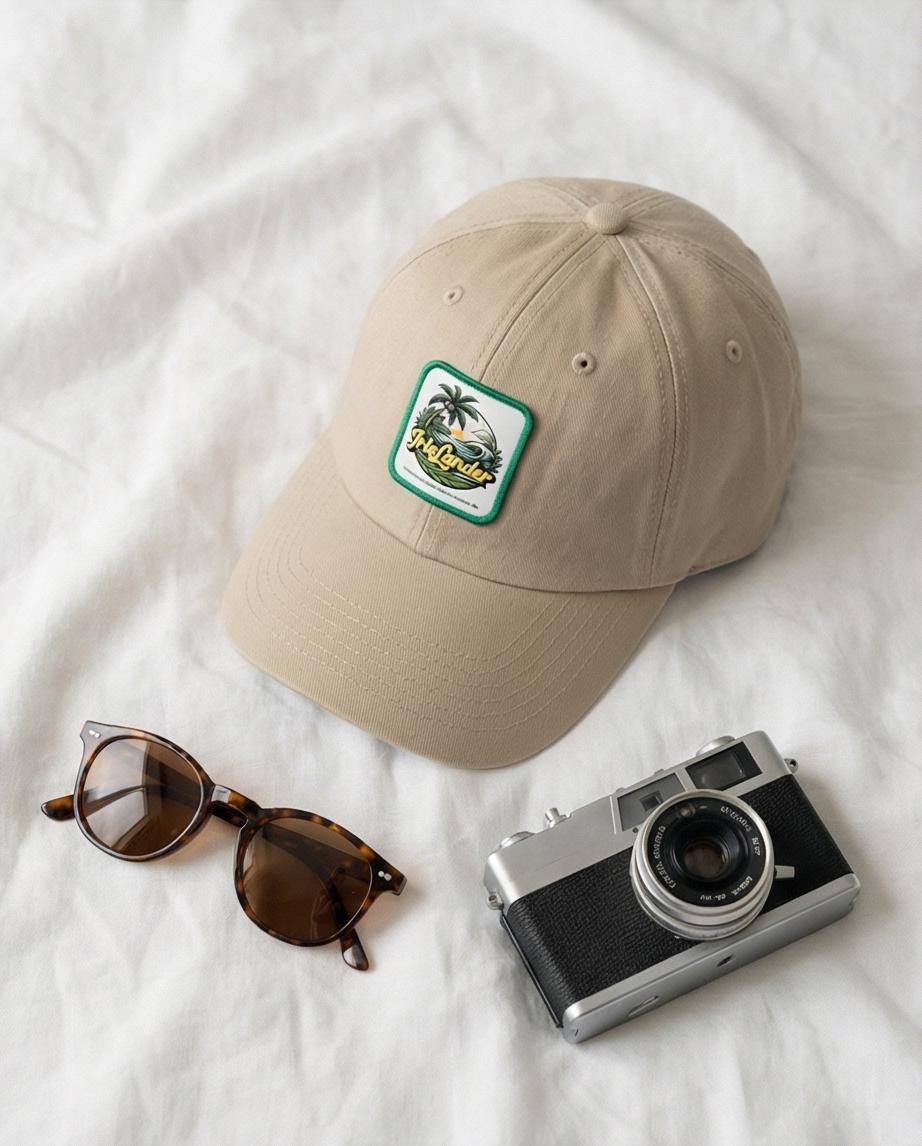 Jamaica inspired Khaki Bio-Washed Classic Dad Hat, view 8