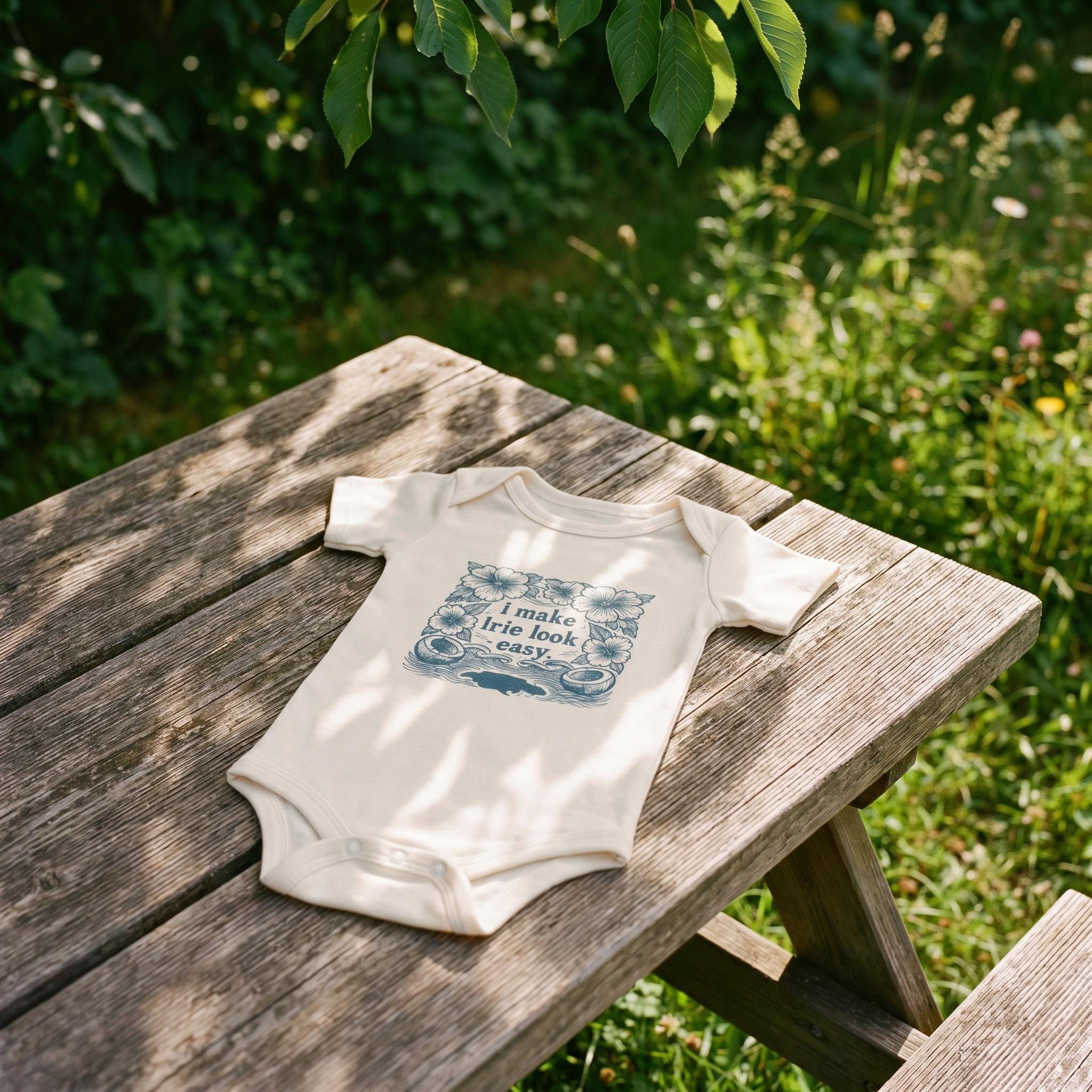 Jamaica Baby Bodysuit, Jamaica Map Graphic, Jamaican Patois Phrase, view 2