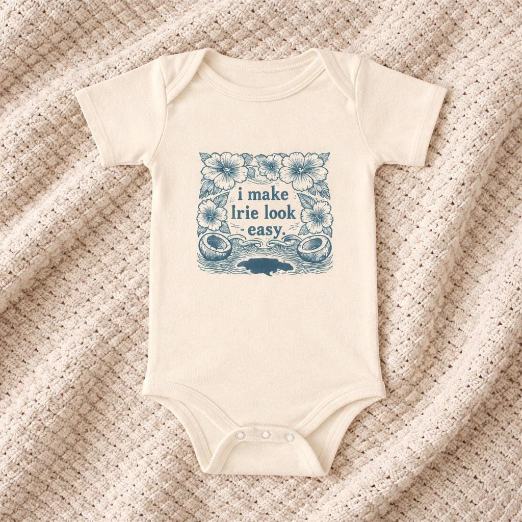 Jamaica Baby Bodysuit, Jamaica Map Graphic, Jamaican Patois Phrase, view 3