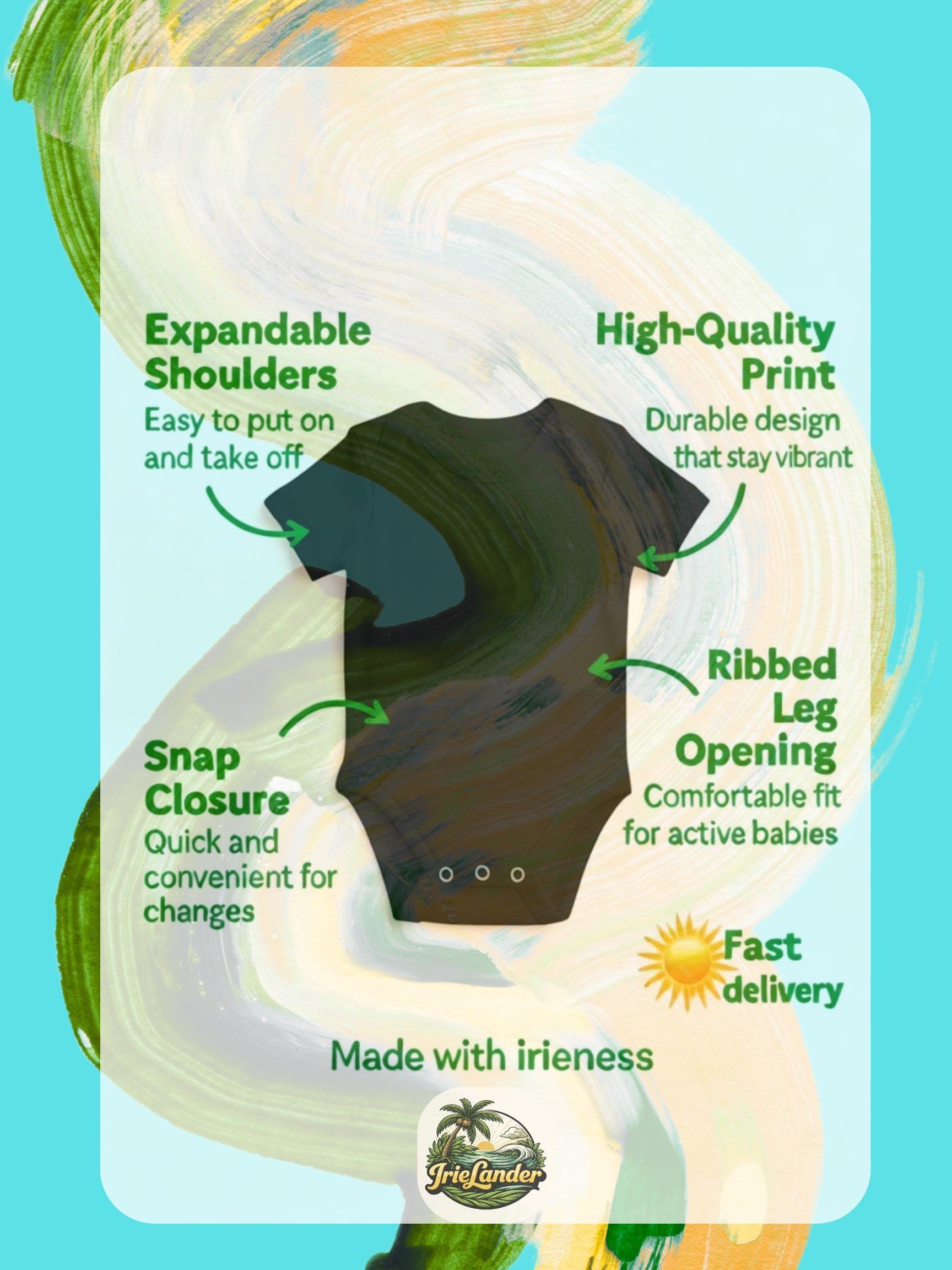 Jamaica Baby Bodysuit, Jamaica Map Graphic, Jamaican Patois Phrase, view 8