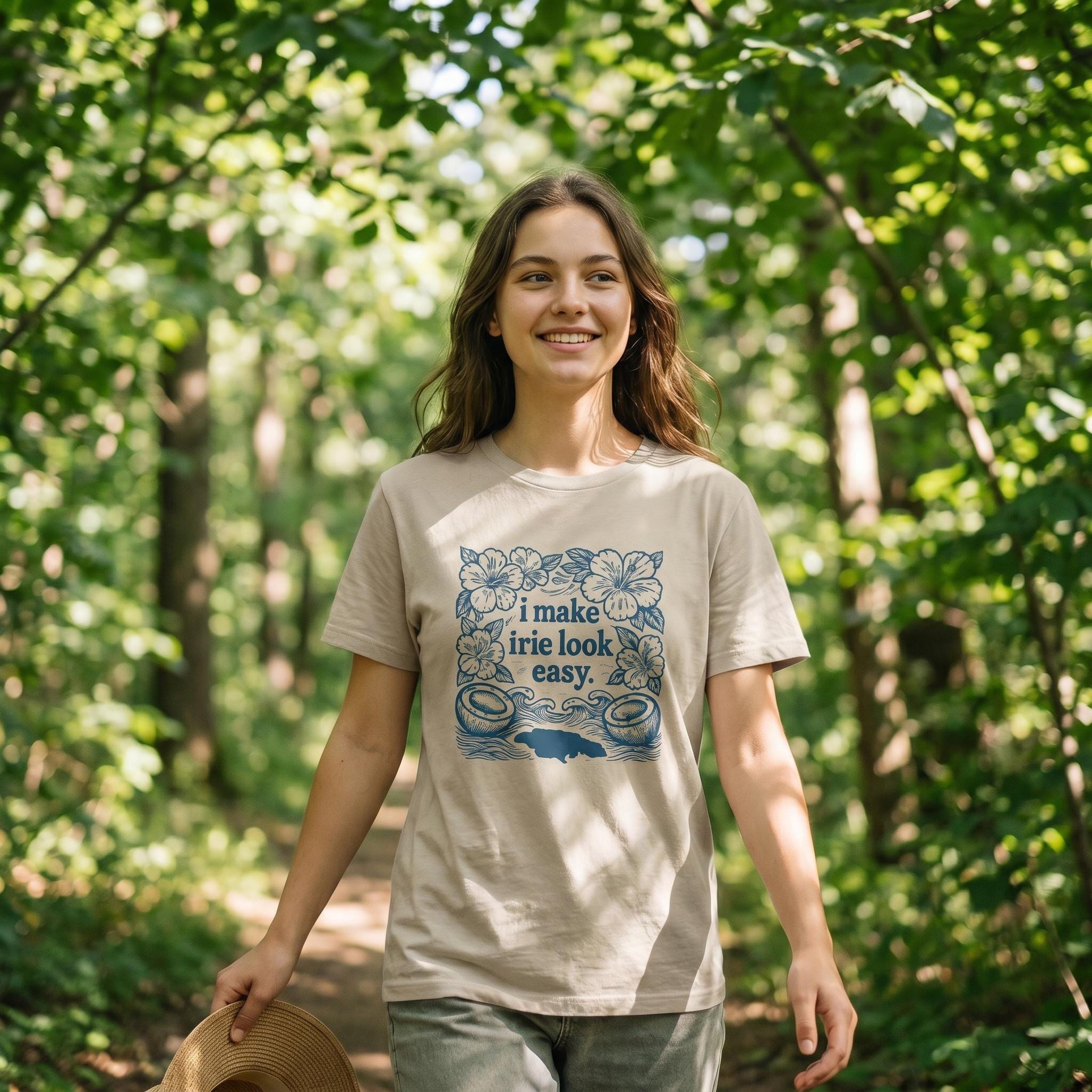 Jamaica Shirt, Jamaica Map Tee, Irie Quote, Hibiscus Coconut Design, Caribbean Vacation Top, view 2