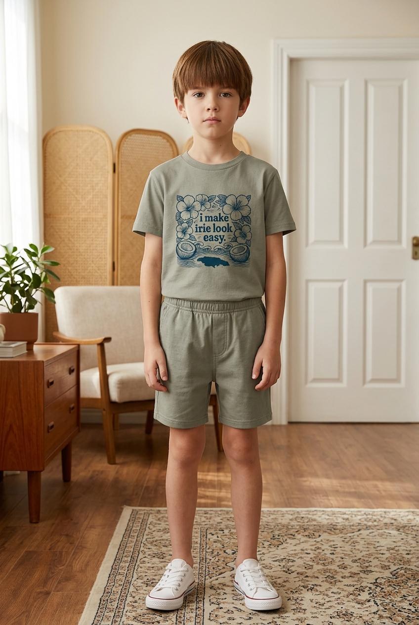 Kids Jamaica Map Shirt, Irie Tropical Floral Tee, Bella Canvas Youth T- Shirt, view 5