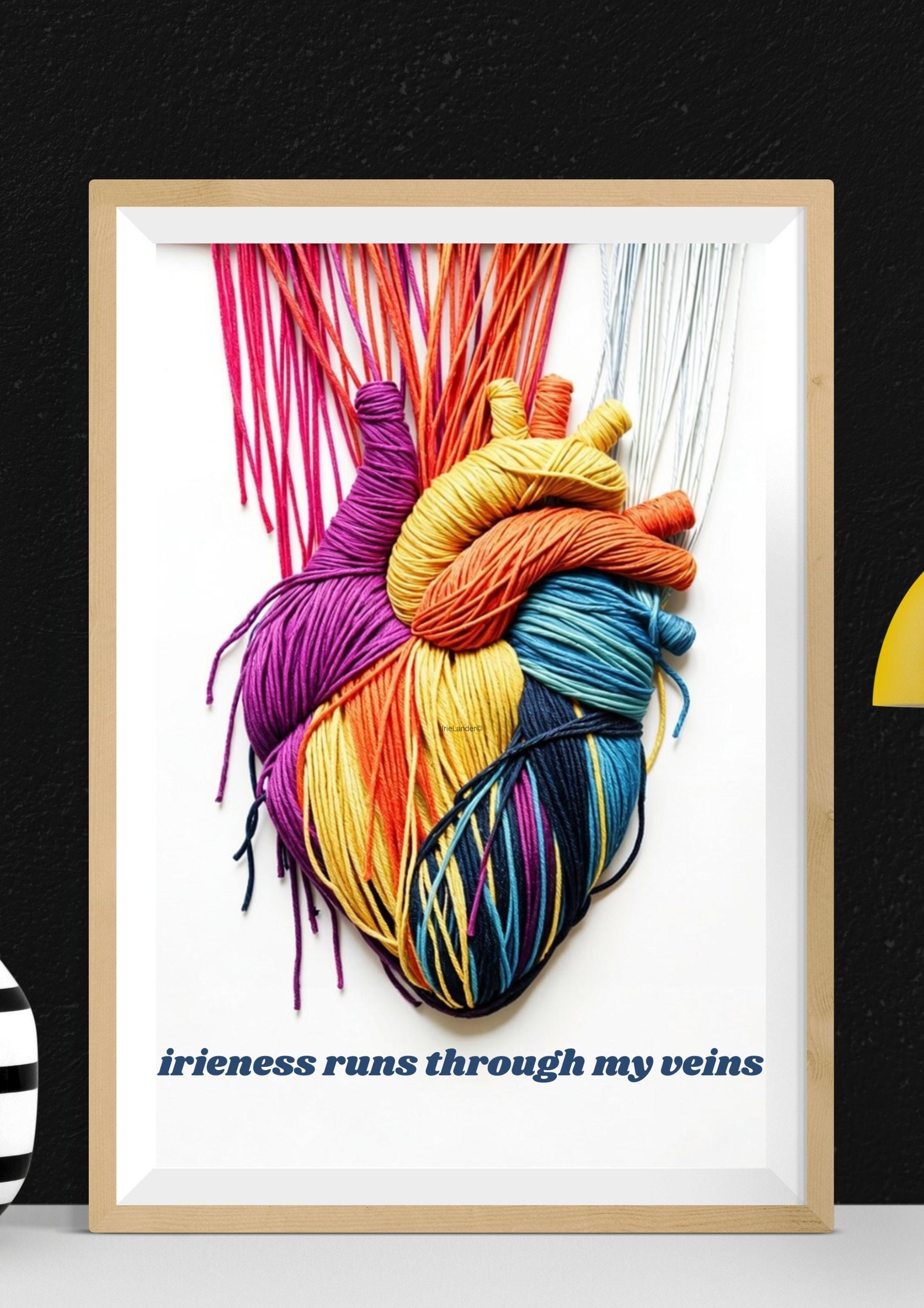 Yarn Heart Print, Jamaican Poster, Phrase Art, Tropical Wall Decor (Physical Print), view 11