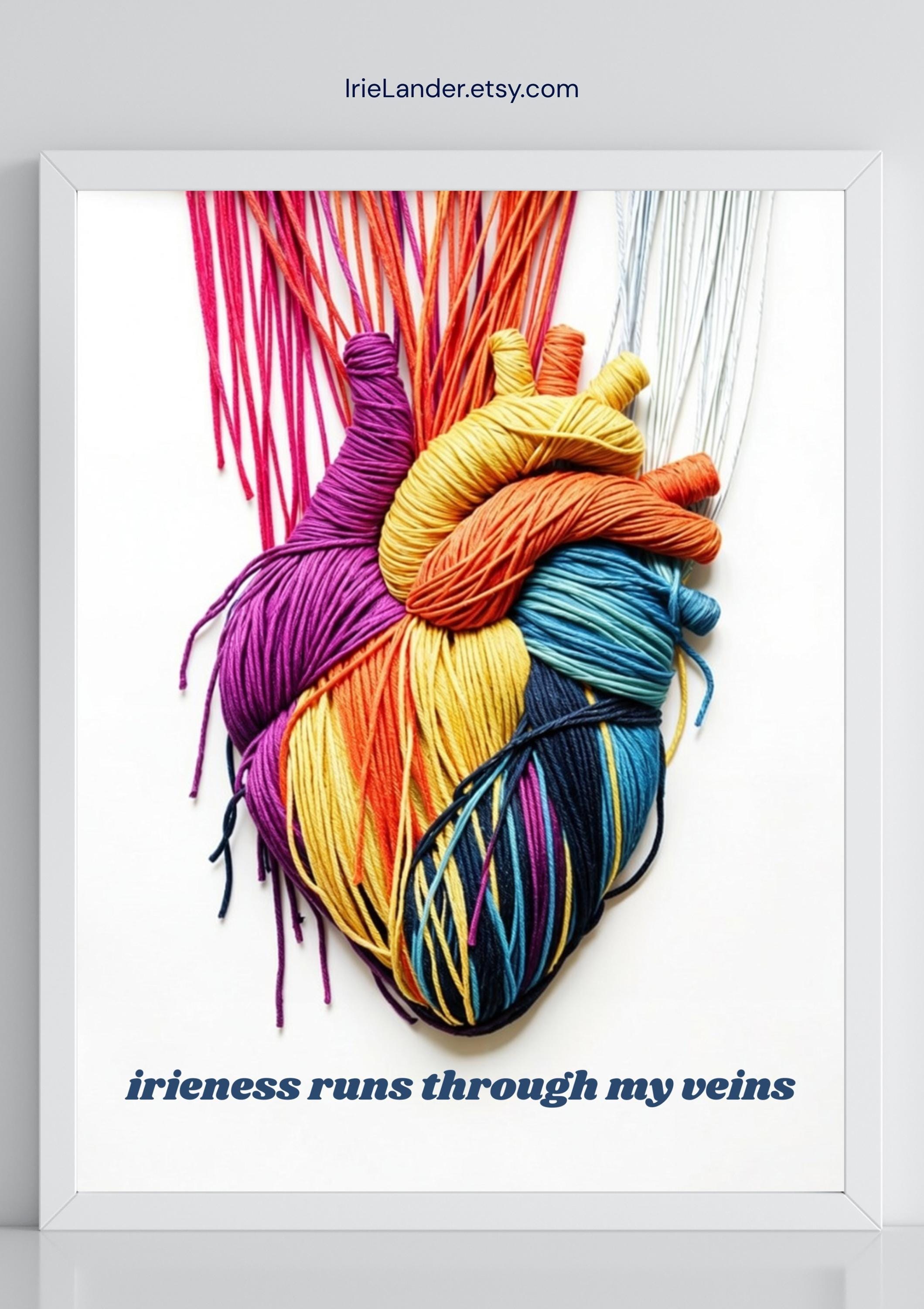 Yarn Heart Print, Jamaican Poster, Phrase Art, Tropical Wall Decor (Physical Print), view 12