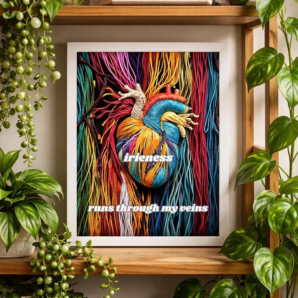 Yarn Heart Print, Jamaican Poster, Phrase Art, Tropical Wall Decor (Physical Print), view 3
