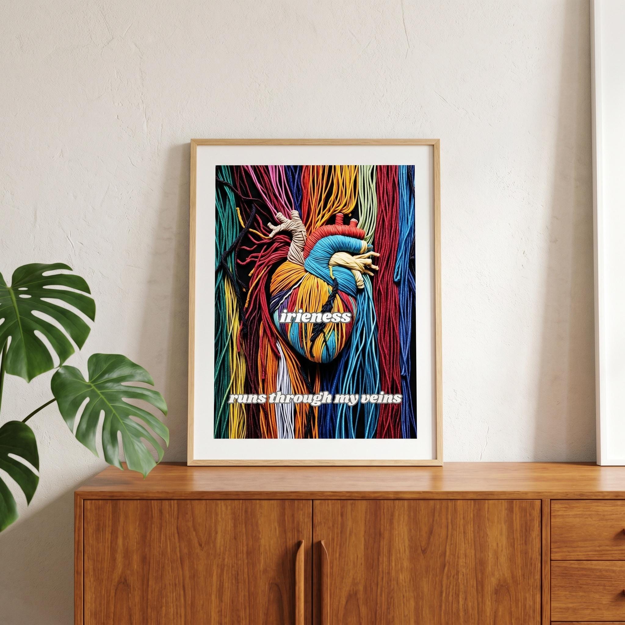 Yarn Heart Print, Jamaican Poster, Phrase Art, Tropical Wall Decor (Physical Print), view 4