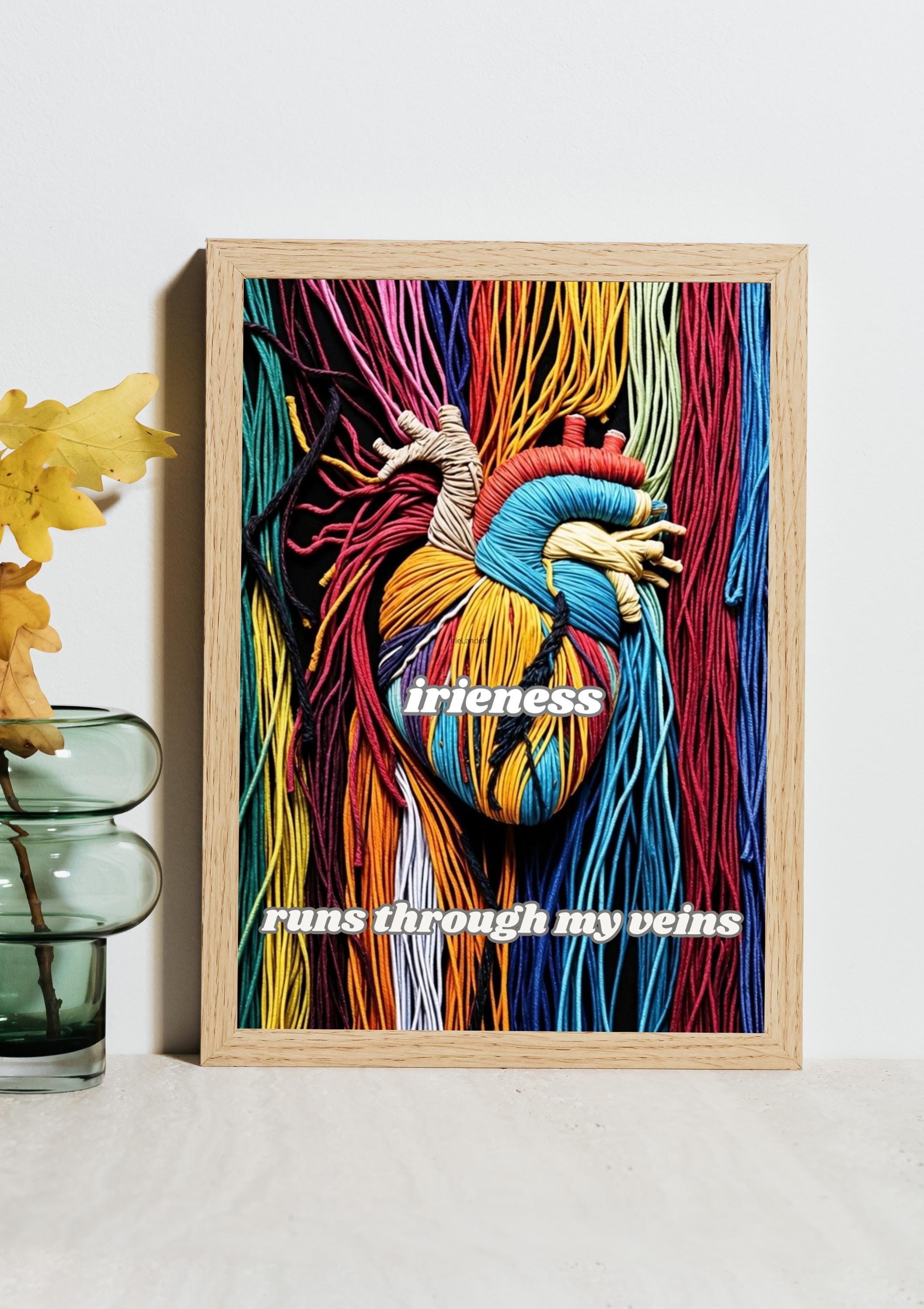 Yarn Heart Print, Jamaican Poster, Phrase Art, Tropical Wall Decor (Physical Print), view 5