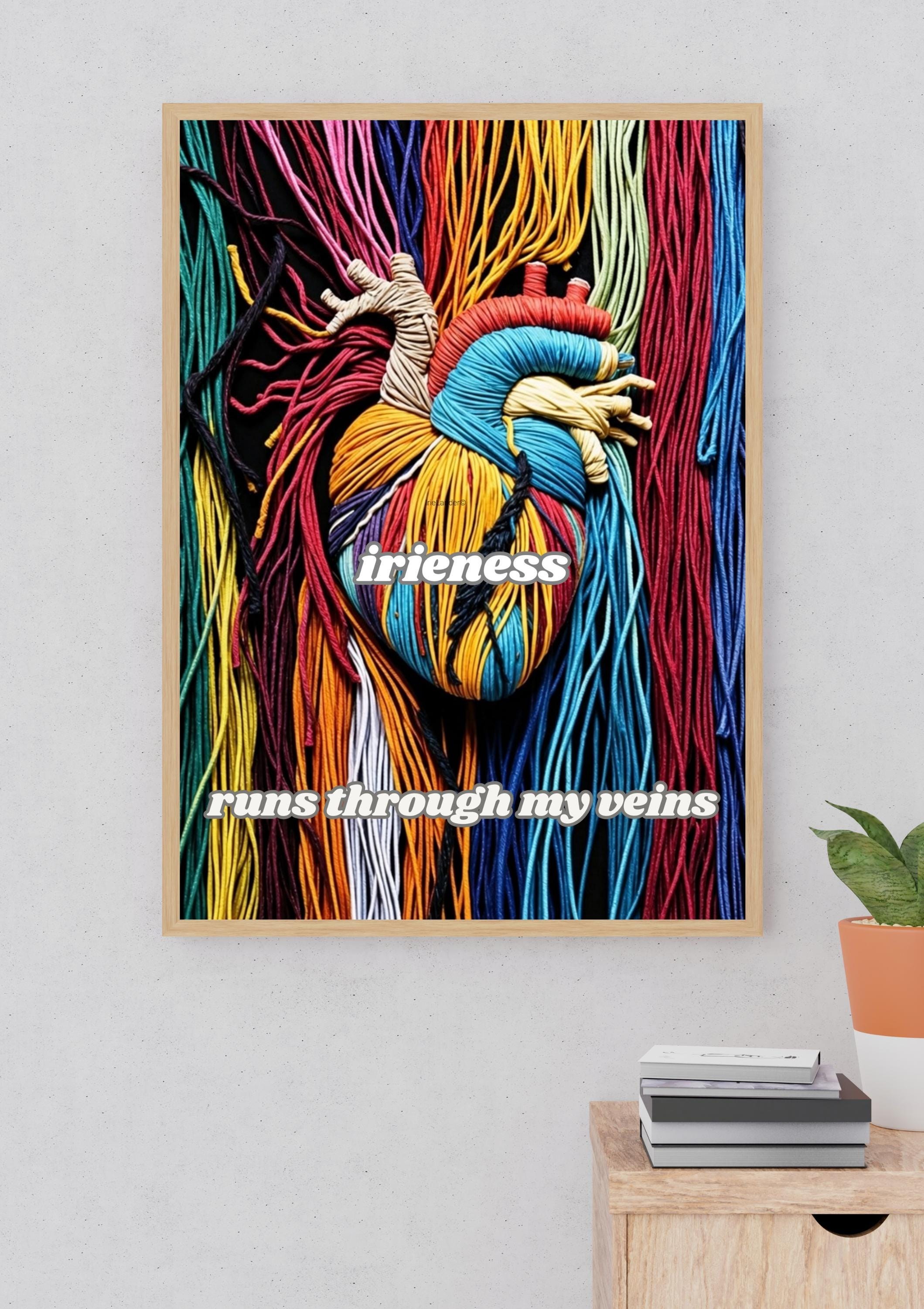 Yarn Heart Print, Jamaican Poster, Phrase Art, Tropical Wall Decor (Physical Print), view 6