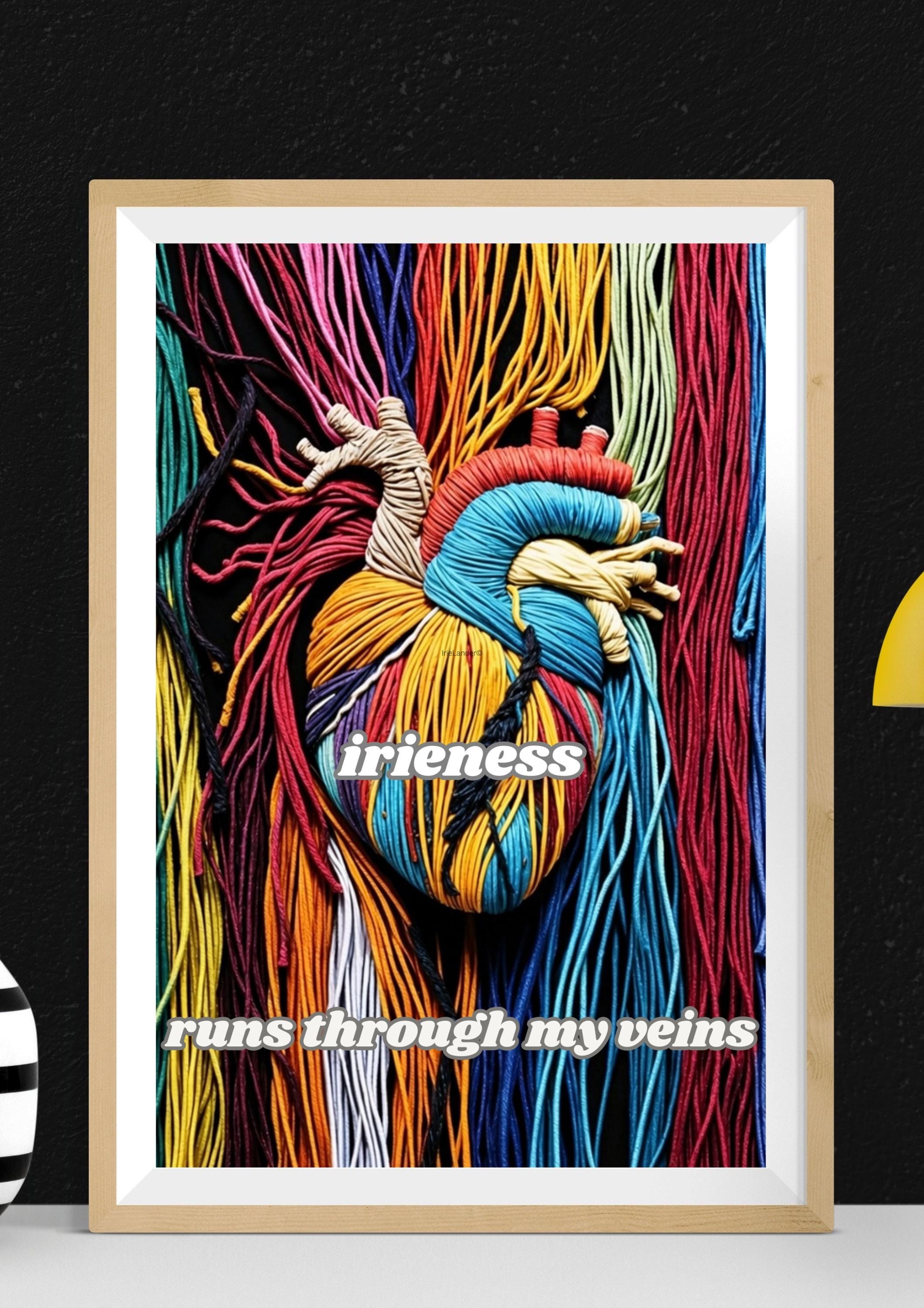 Yarn Heart Print, Jamaican Poster, Phrase Art, Tropical Wall Decor (Physical Print), view 7