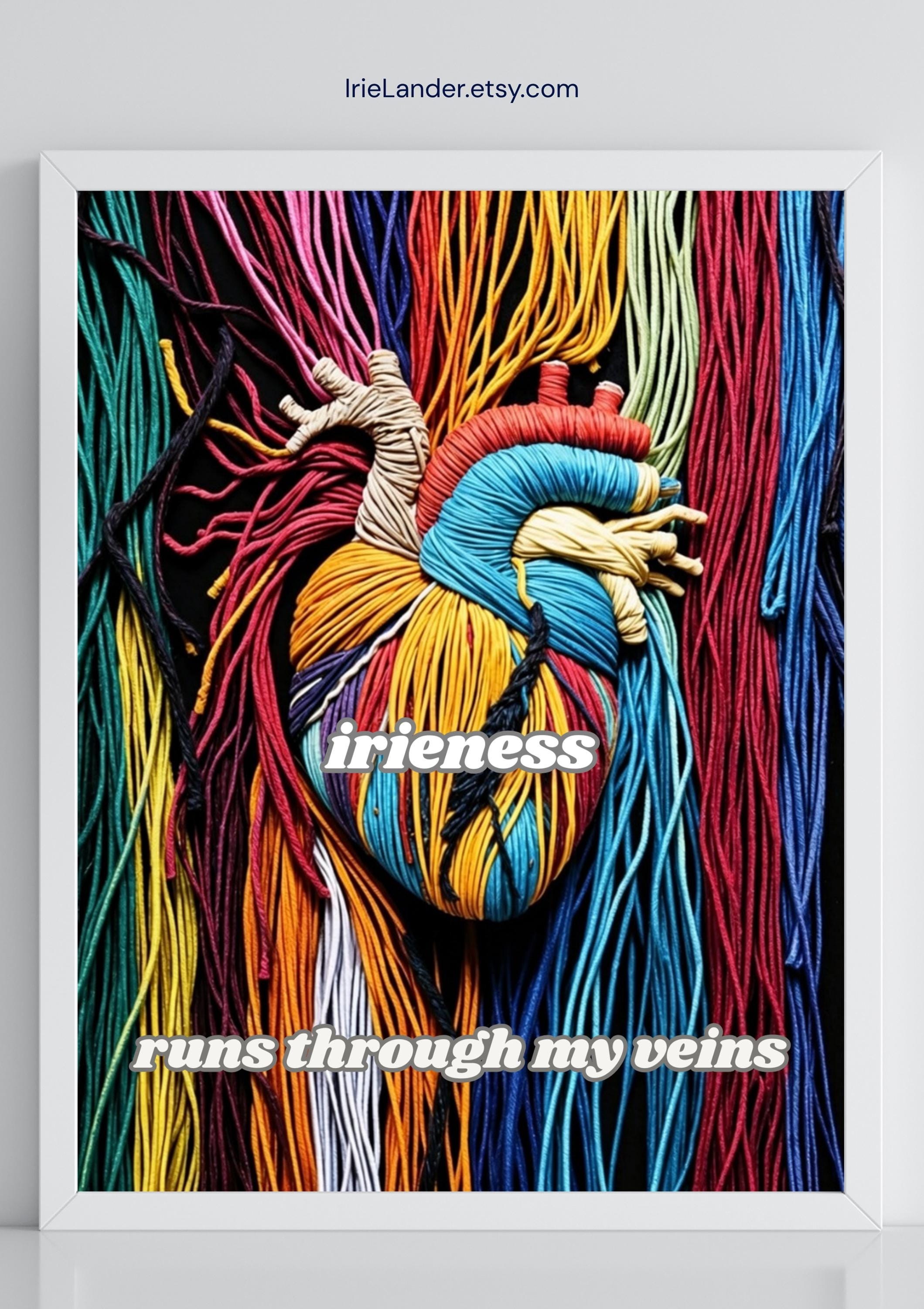 Yarn Heart Print, Jamaican Poster, Phrase Art, Tropical Wall Decor (Physical Print), view 8