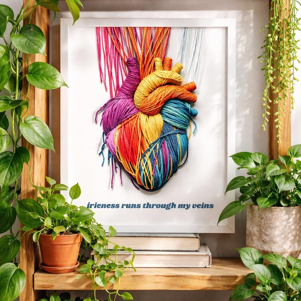 Yarn Heart Print, Jamaican Poster, Phrase Art, Tropical Wall Decor (Physical Print), view 9