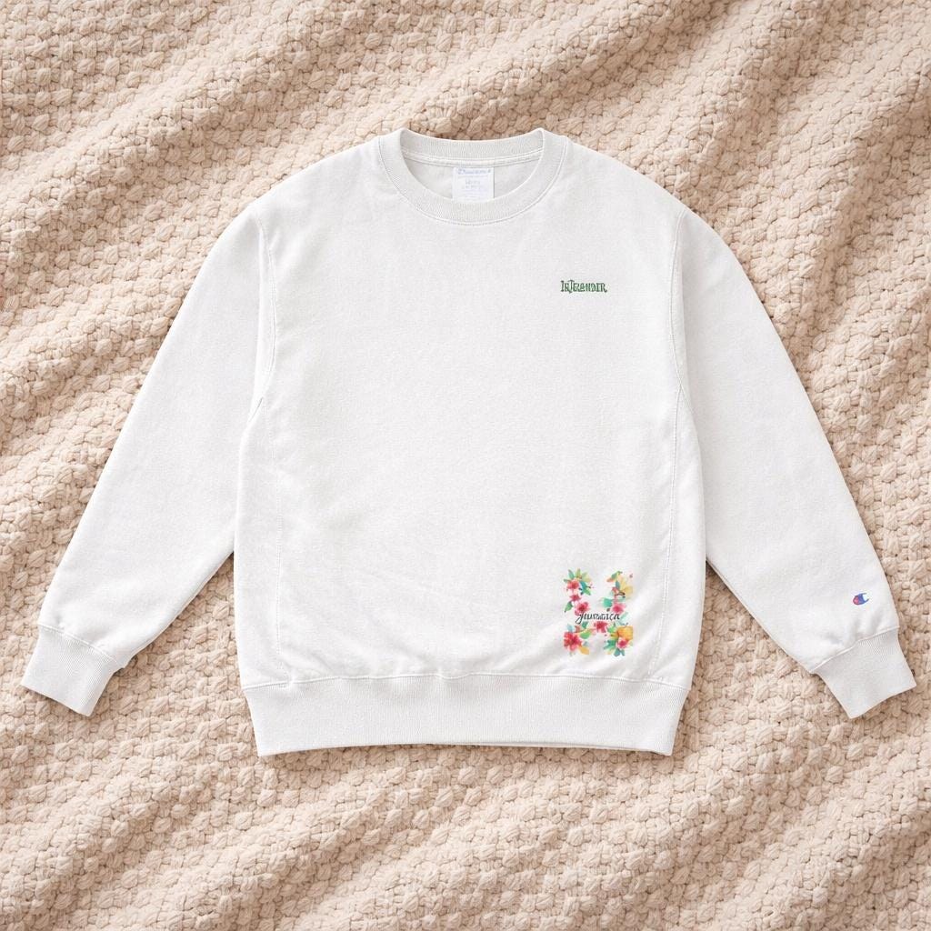 Jamaica Sweatshirt, Hummingbird Floral Champion Crewneck Sweatshirt, Jamaican Pullover, Caribbean Travel Gift Souvenir, view 4