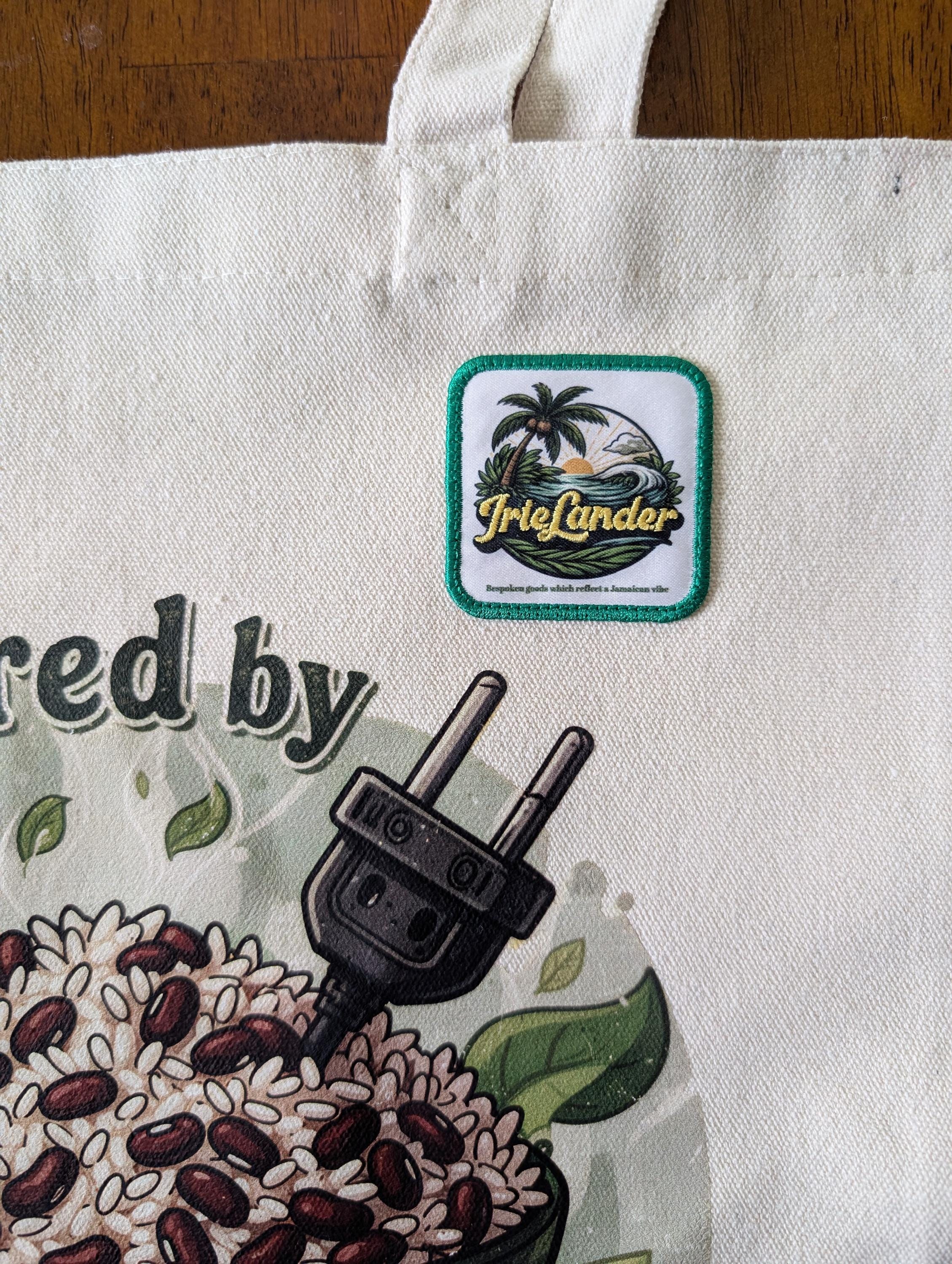 Rice And Peas Jamaica Tote Bag with Keychain Charm, Foodie Bag, Caribbean Art Canvas, view 9