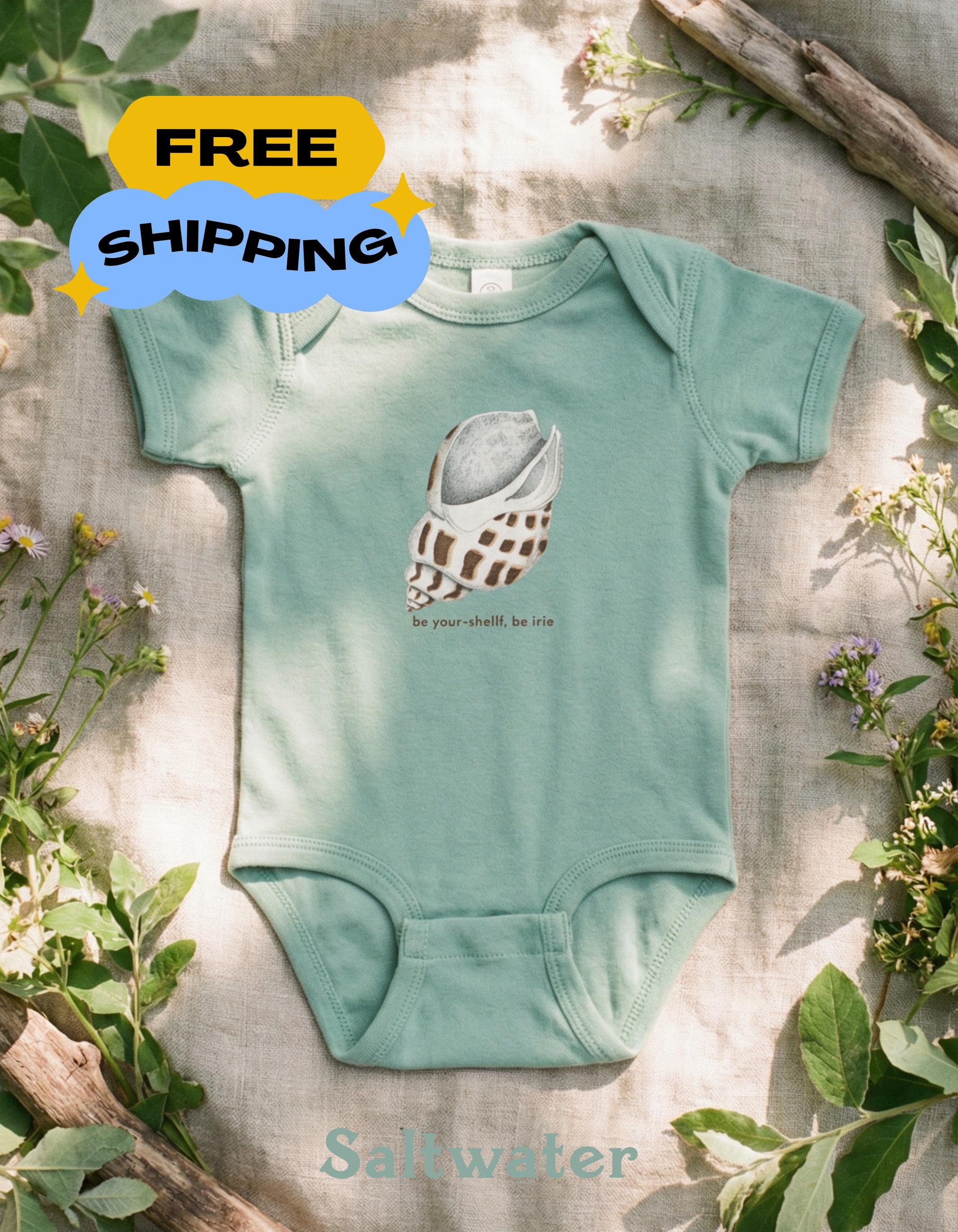 Vintage Shell Baby Bodysuit, Jamaican Patois Pun, Island Beach Vibe Bodysuit