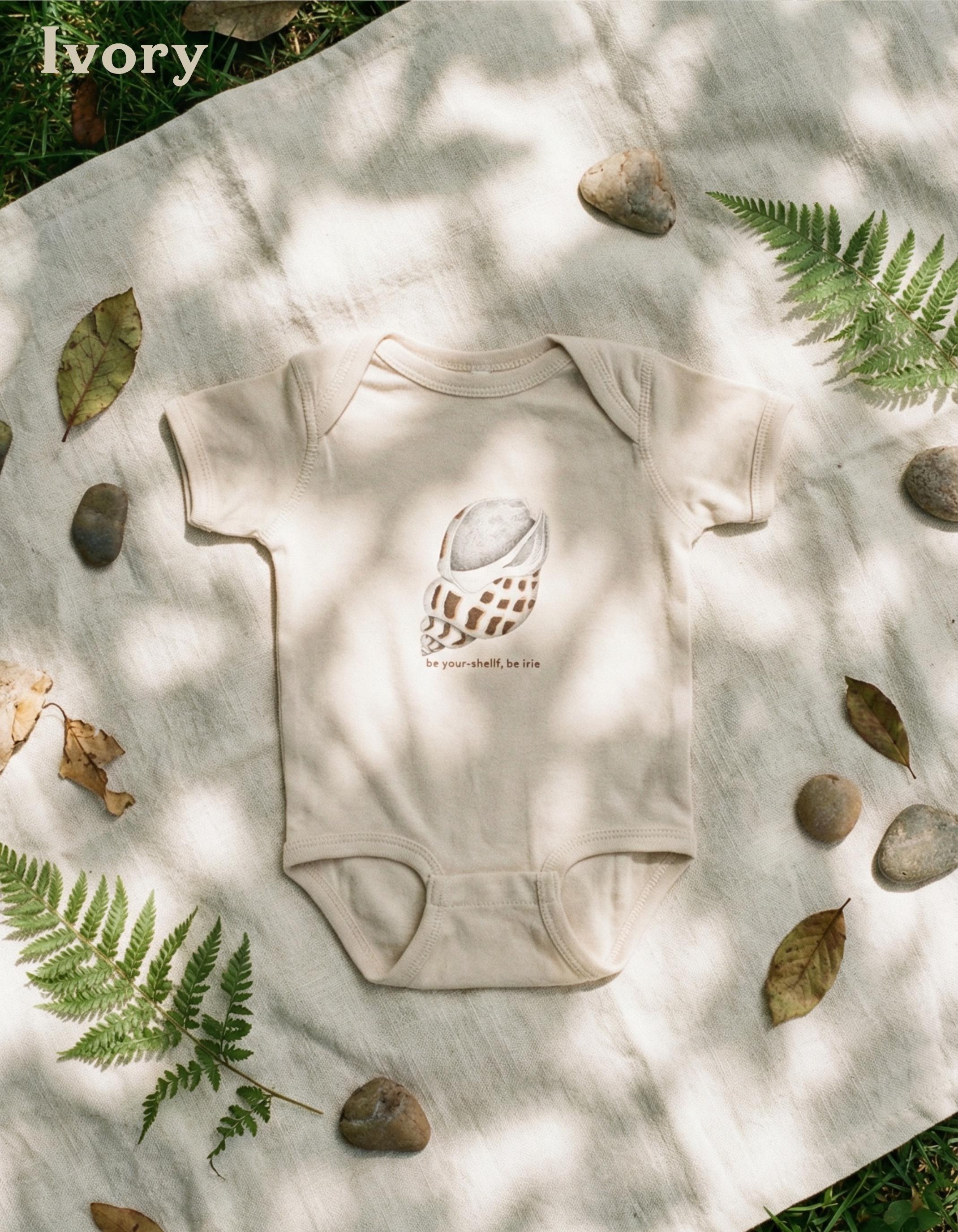 Vintage Shell Baby Bodysuit, Jamaican Patois Pun, Island Beach Vibe Bodysuit, view 4