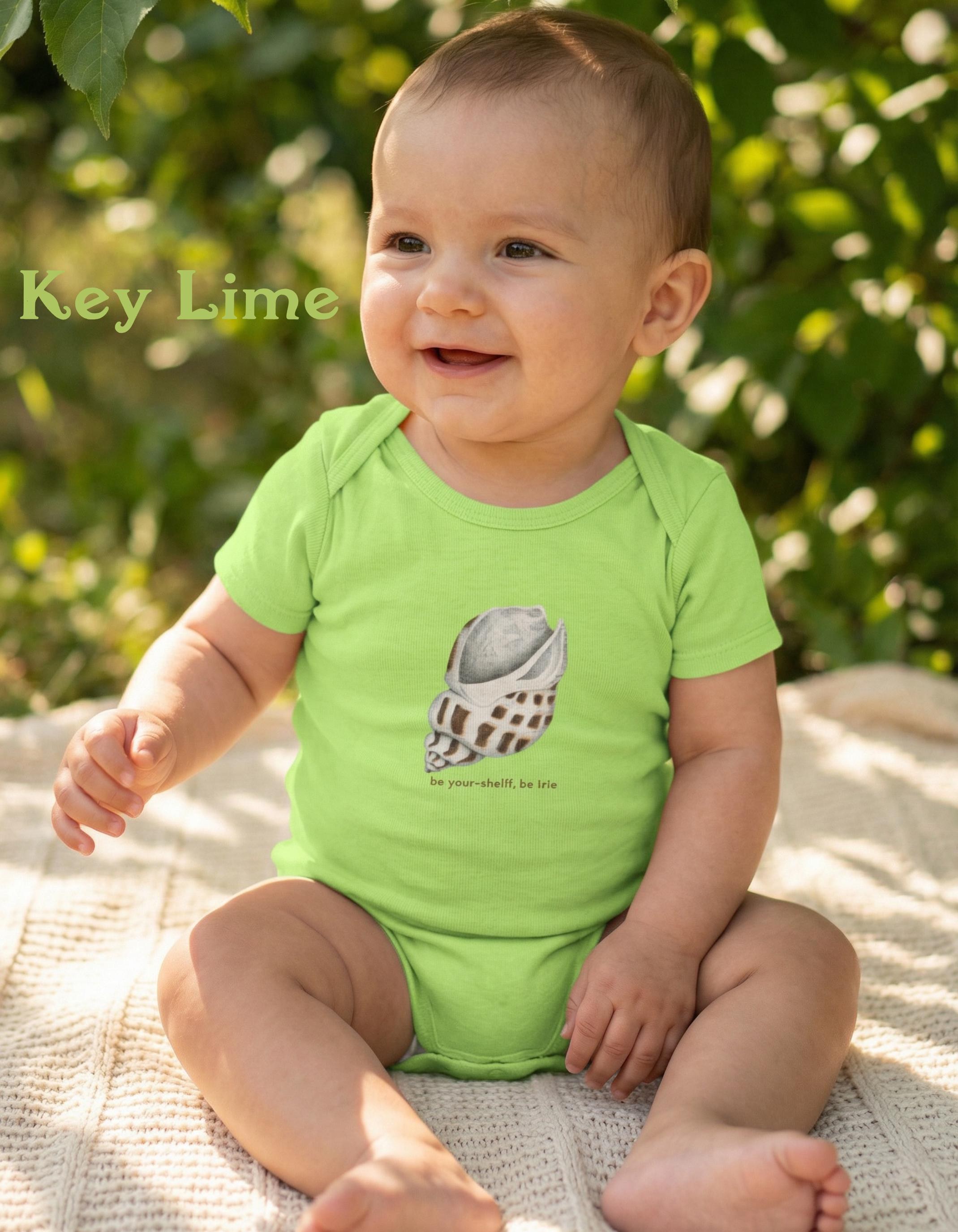 Vintage Shell Baby Bodysuit, Jamaican Patois Pun, Island Beach Vibe Bodysuit, view 5