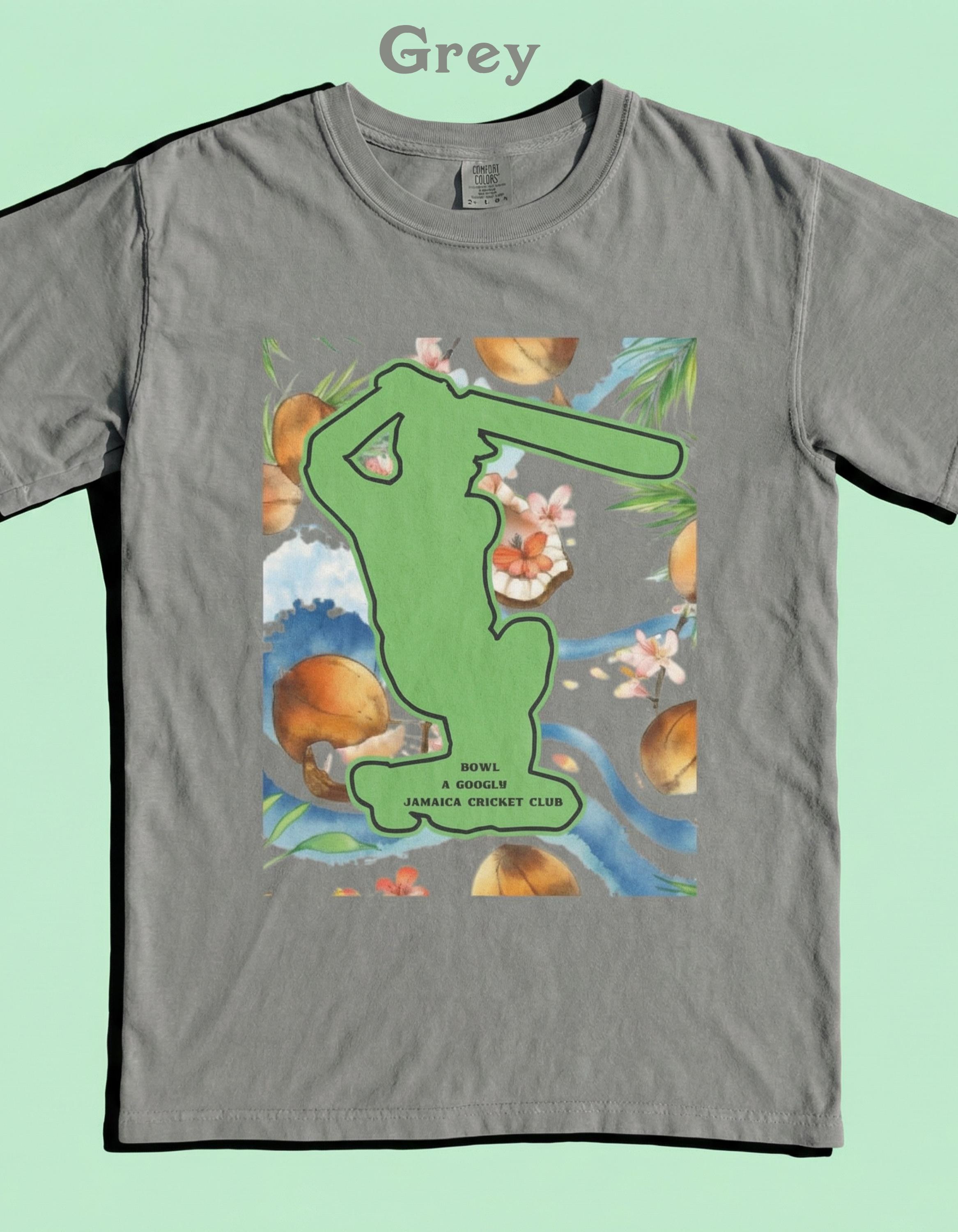 Island cricket club unisex graphic tee, Comfort Colors®, adult sizes, custom made, tropical art, view 4