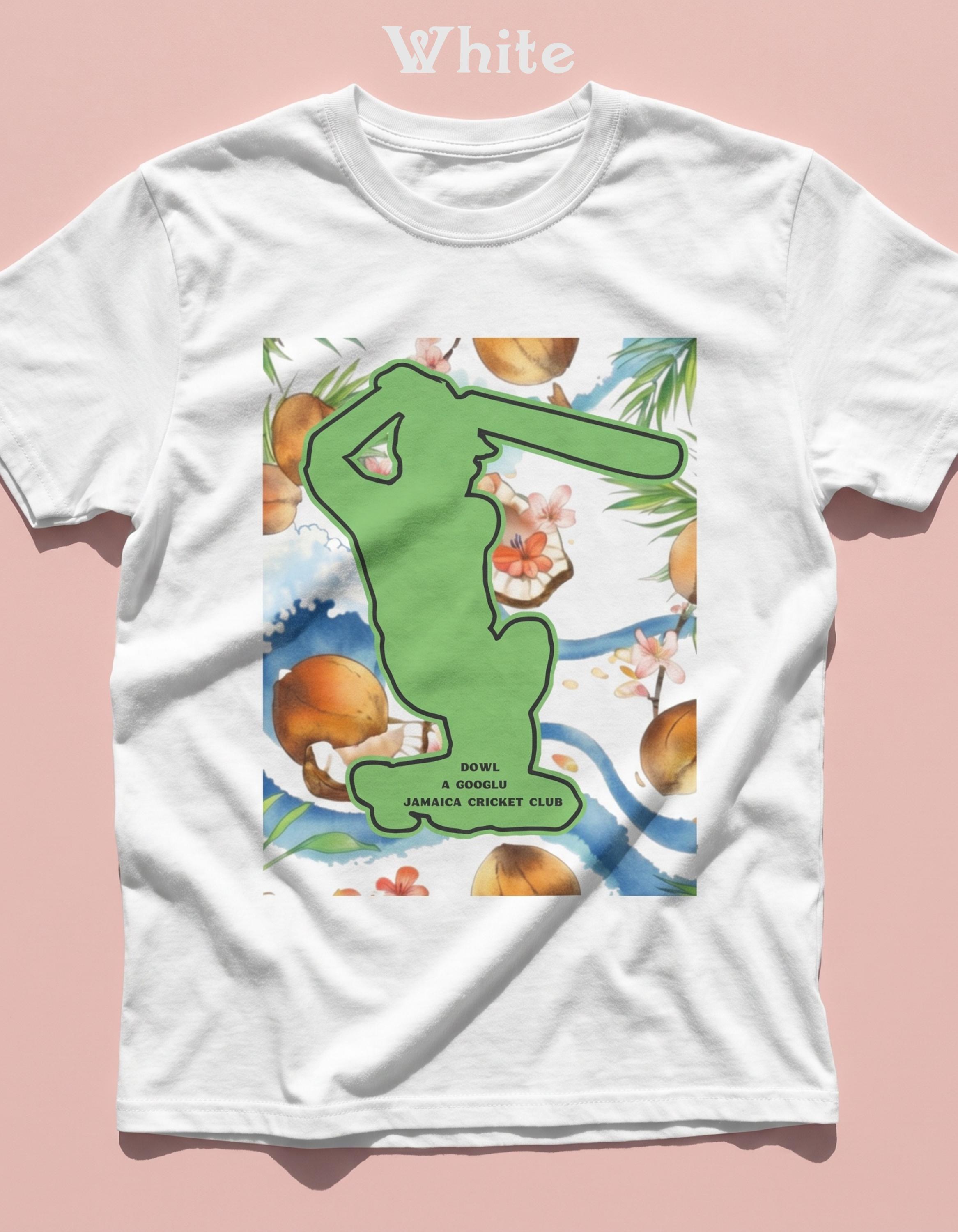 Island cricket club unisex graphic tee, Comfort Colors®, adult sizes, custom made, tropical art, view 5