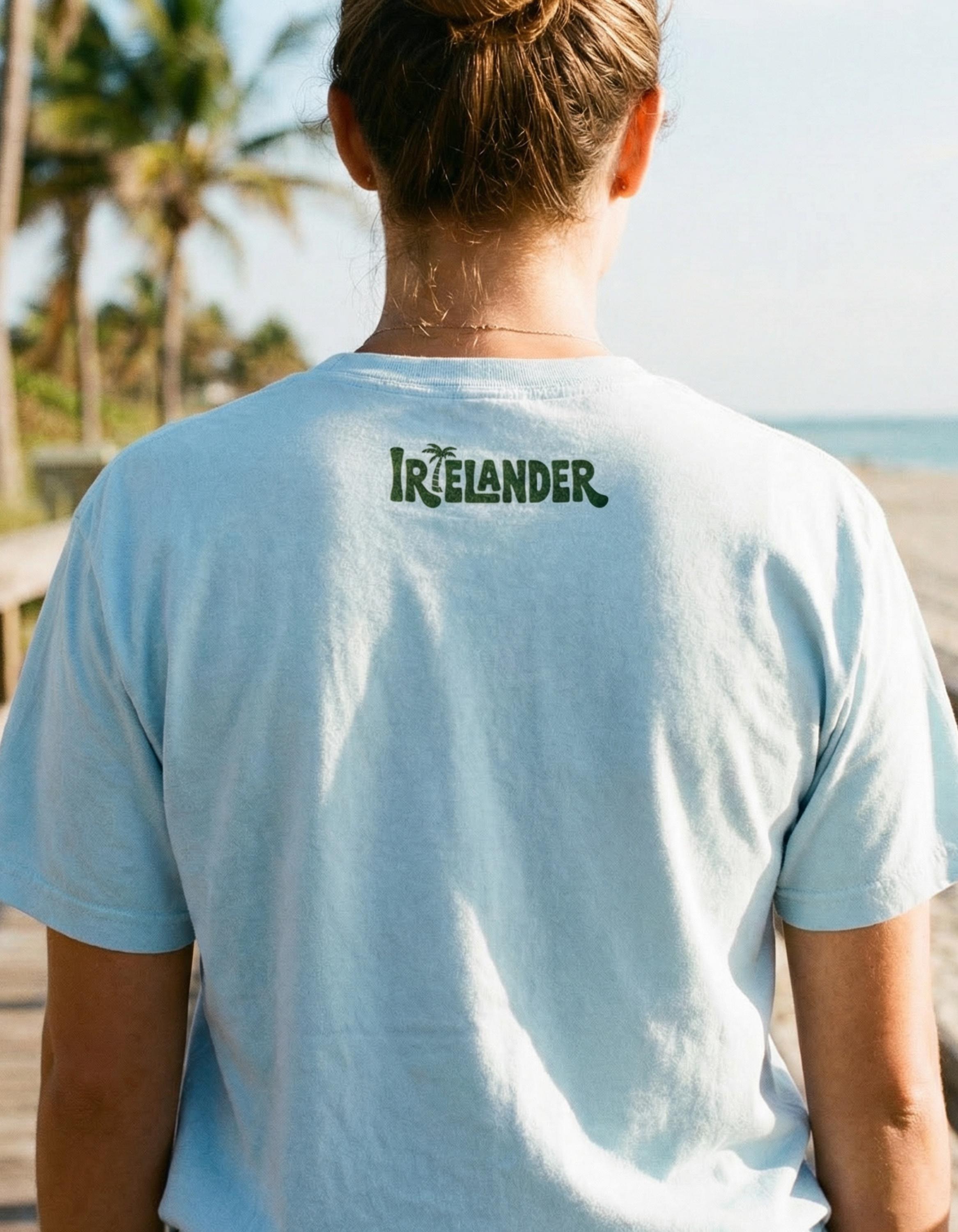Island cricket club unisex graphic tee, Comfort Colors®, adult sizes, custom made, tropical art, view 7