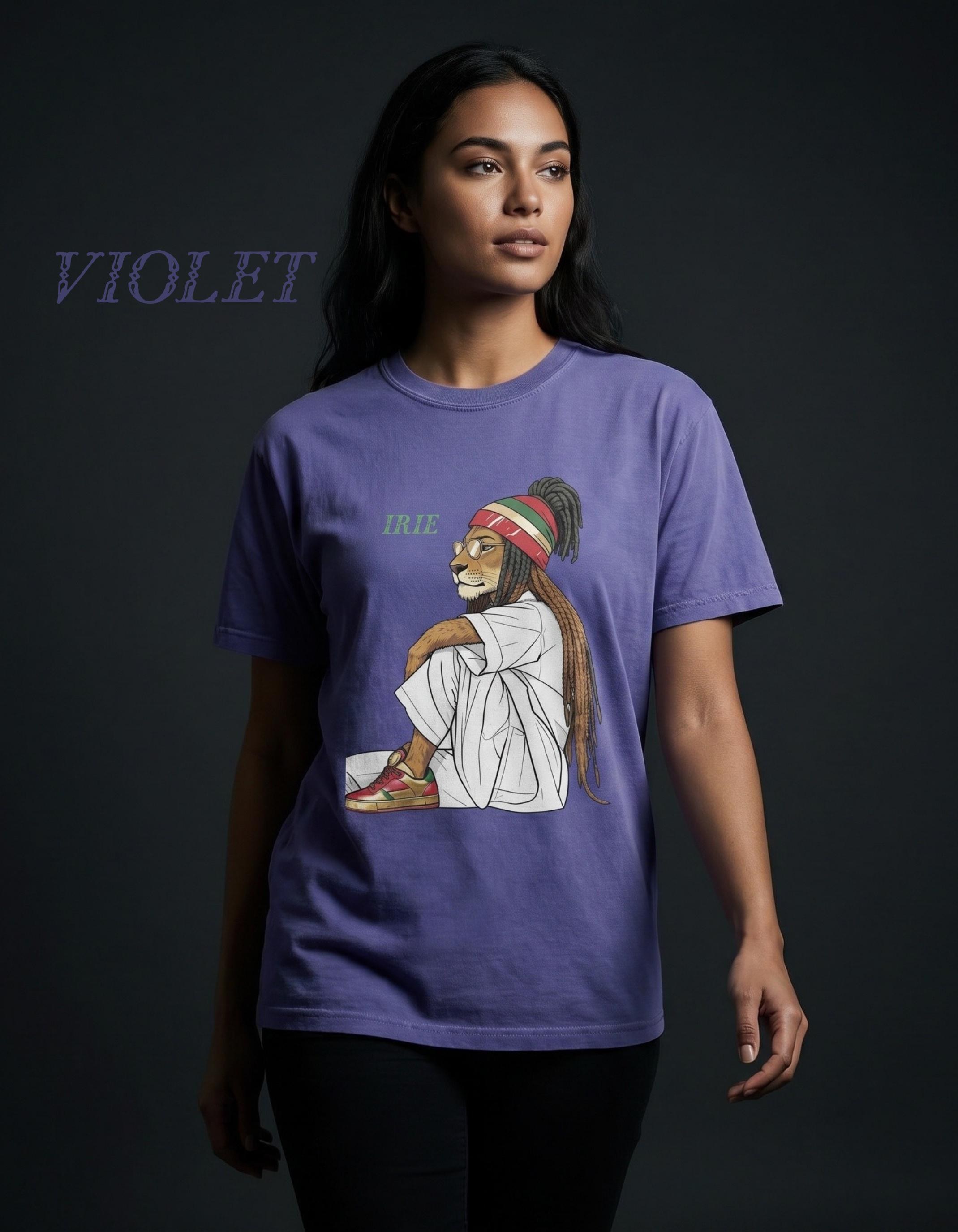 Jamaica Rasta Lioness Artwork T-Shirt, Comfort Colors® Unisex, Handmade Graphic, Reggae Vibes, view 2