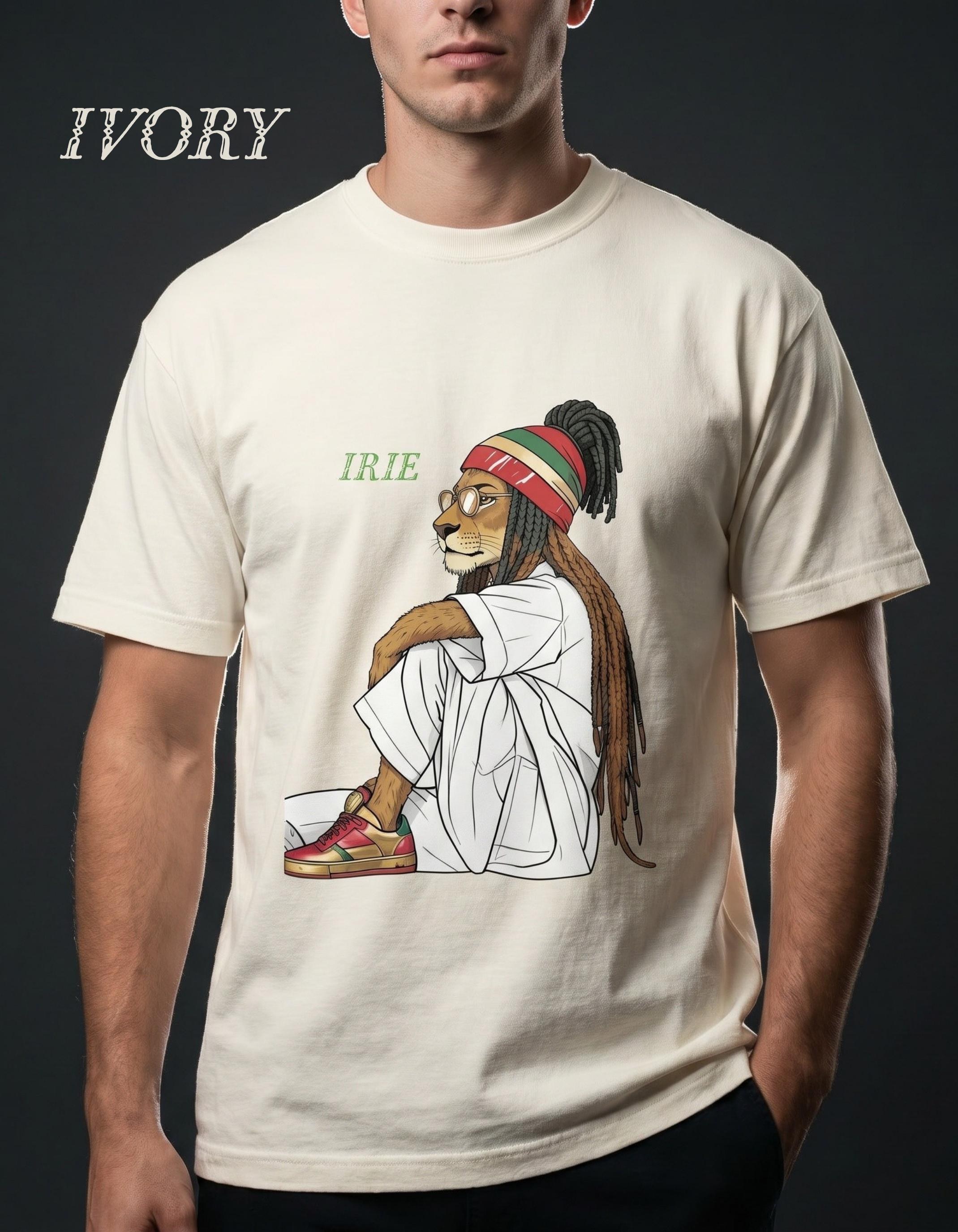 Jamaica Rasta Lioness Artwork T-Shirt, Comfort Colors® Unisex, Handmade Graphic, Reggae Vibes, view 4