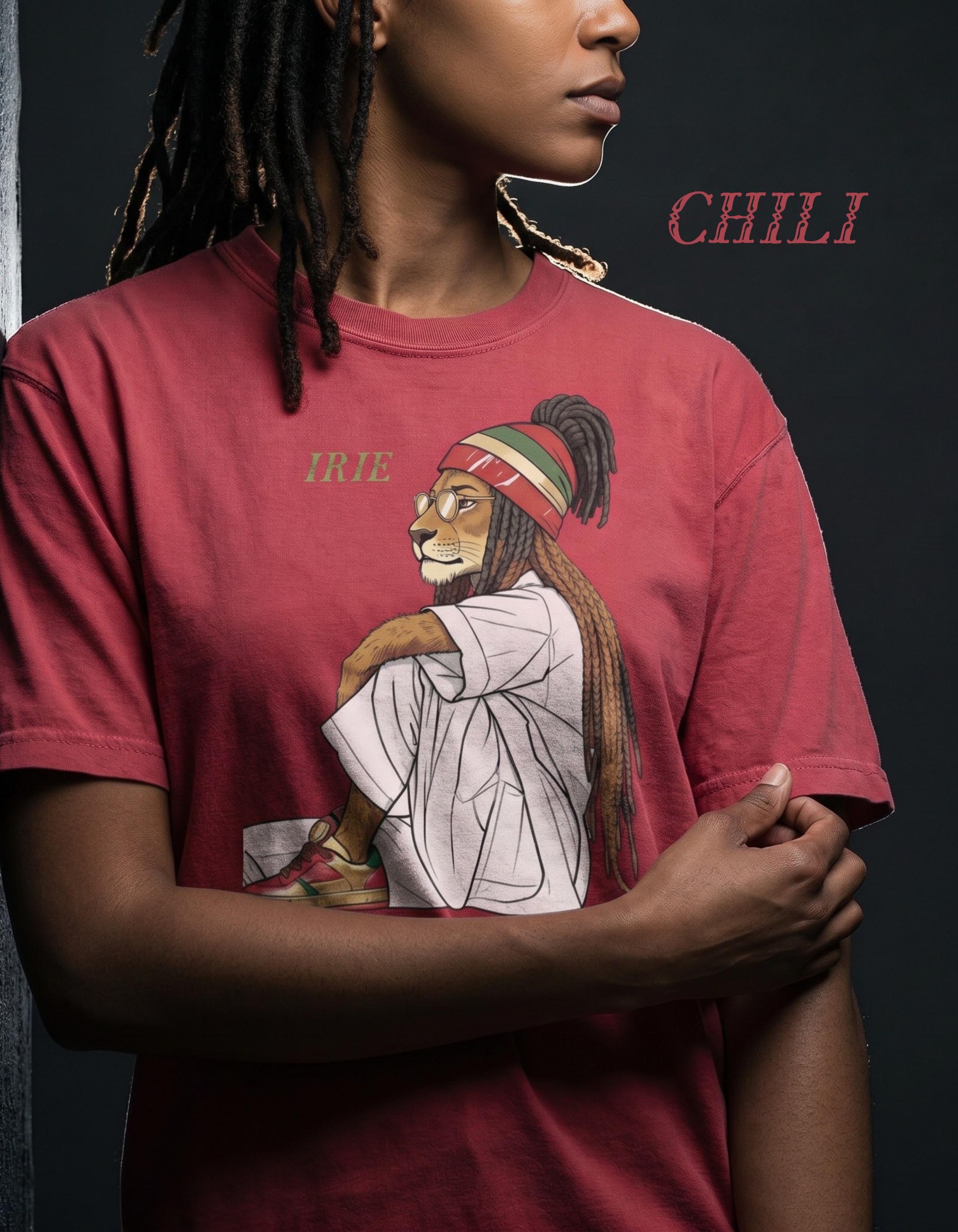 Jamaica Rasta Lioness Artwork T-Shirt, Comfort Colors® Unisex, Handmade Graphic, Reggae Vibes, view 5
