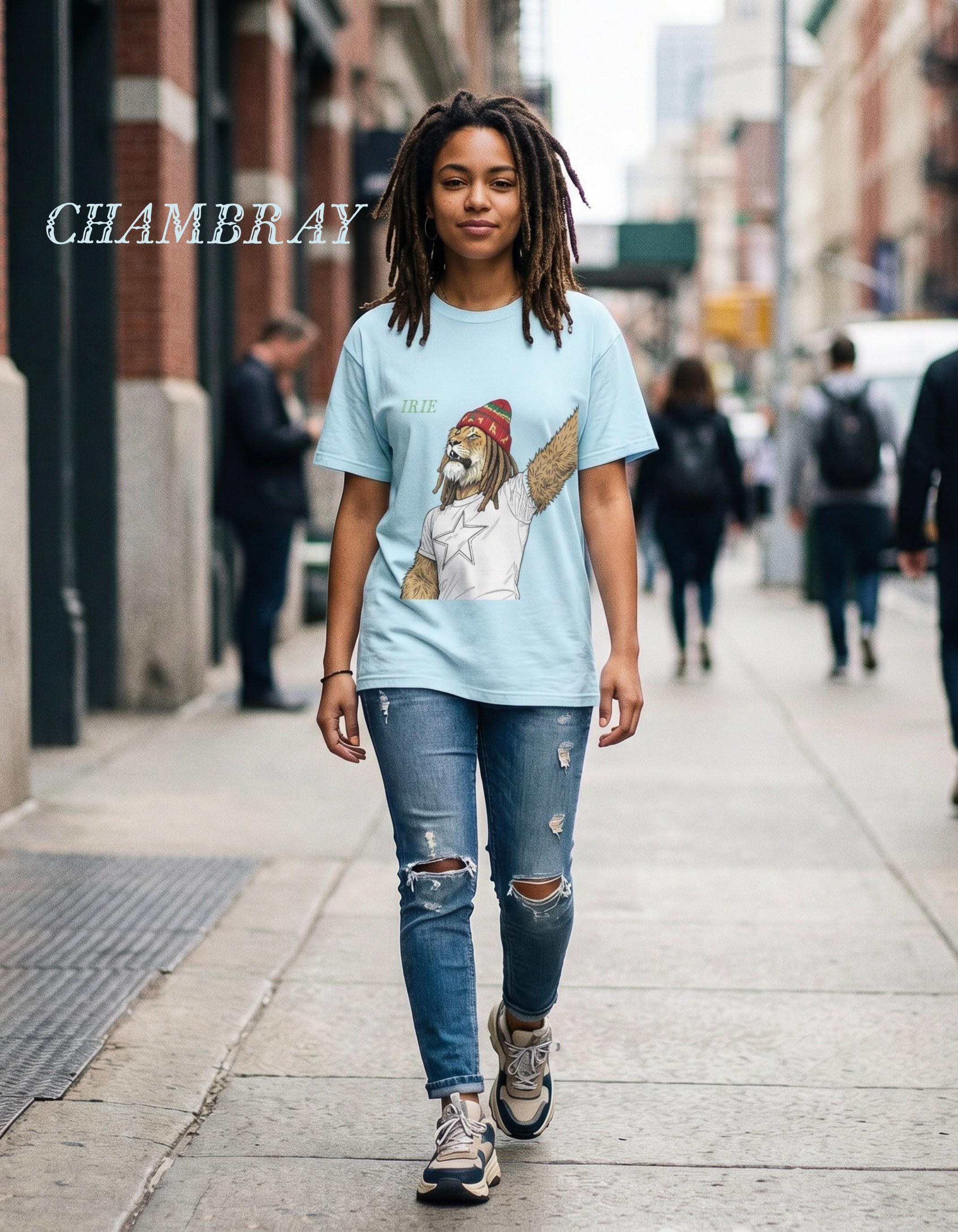 Jamaica Rasta Lion Illustration Shirt, Comfort Colors®, Reggae Vibes, Unisex, Handmade Graphic, festival wear, view 3