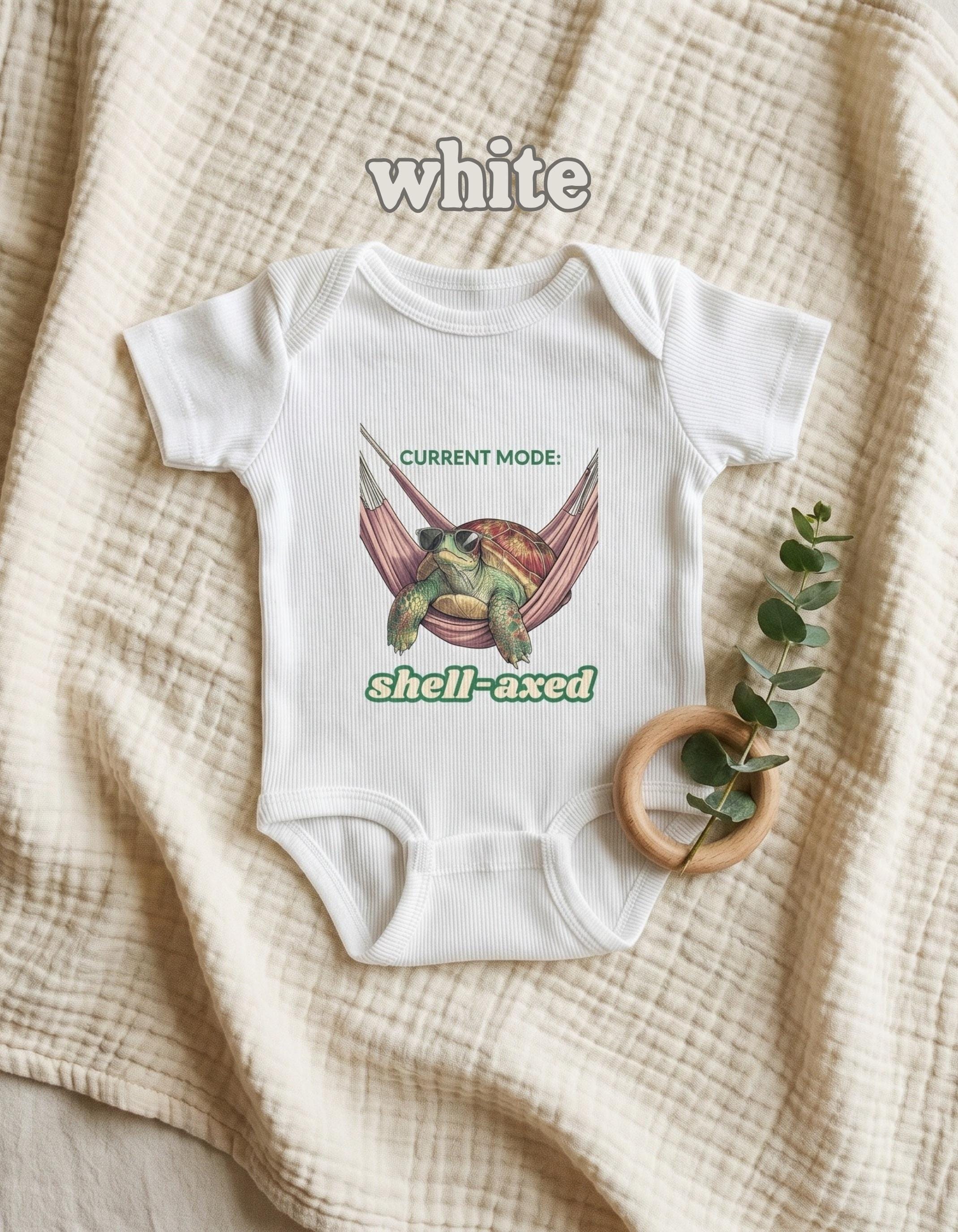 Sea Turtle Baby Bodysuit, beach theme turtle shirt, seaside family gift, pun clothes, view 3