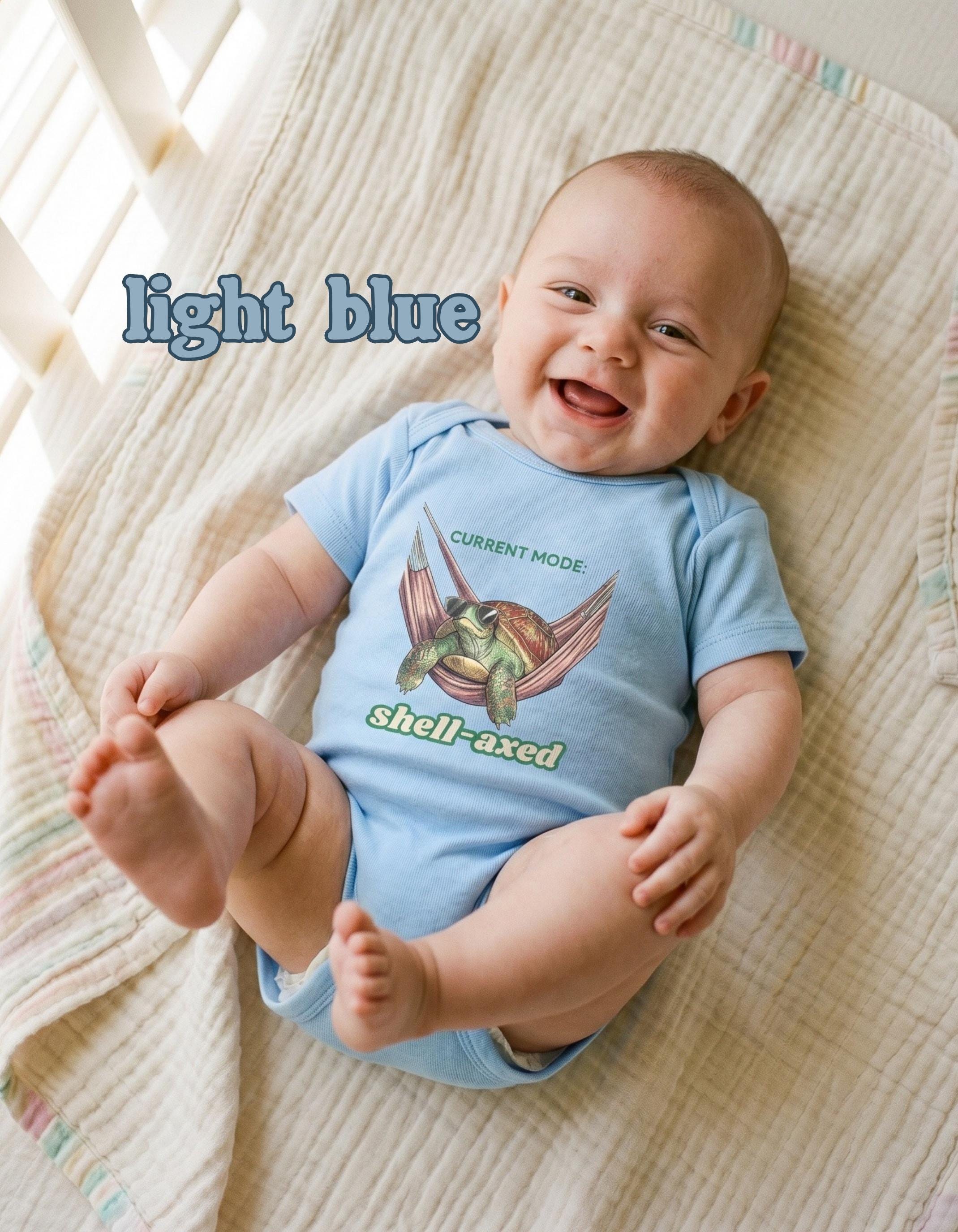 Sea Turtle Baby Bodysuit, beach theme turtle shirt, seaside family gift, pun clothes, view 5