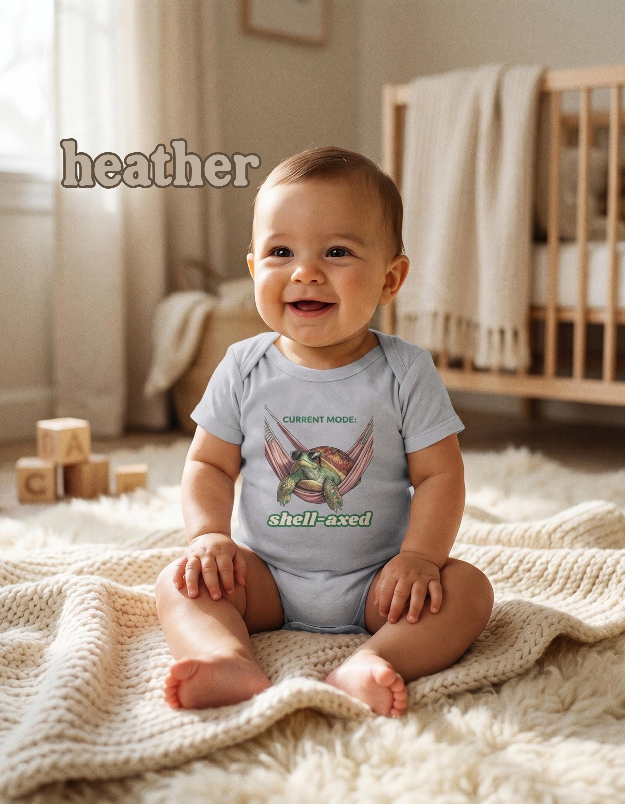 Sea Turtle Baby Bodysuit, beach theme turtle shirt, seaside family gift, pun clothes, view 6