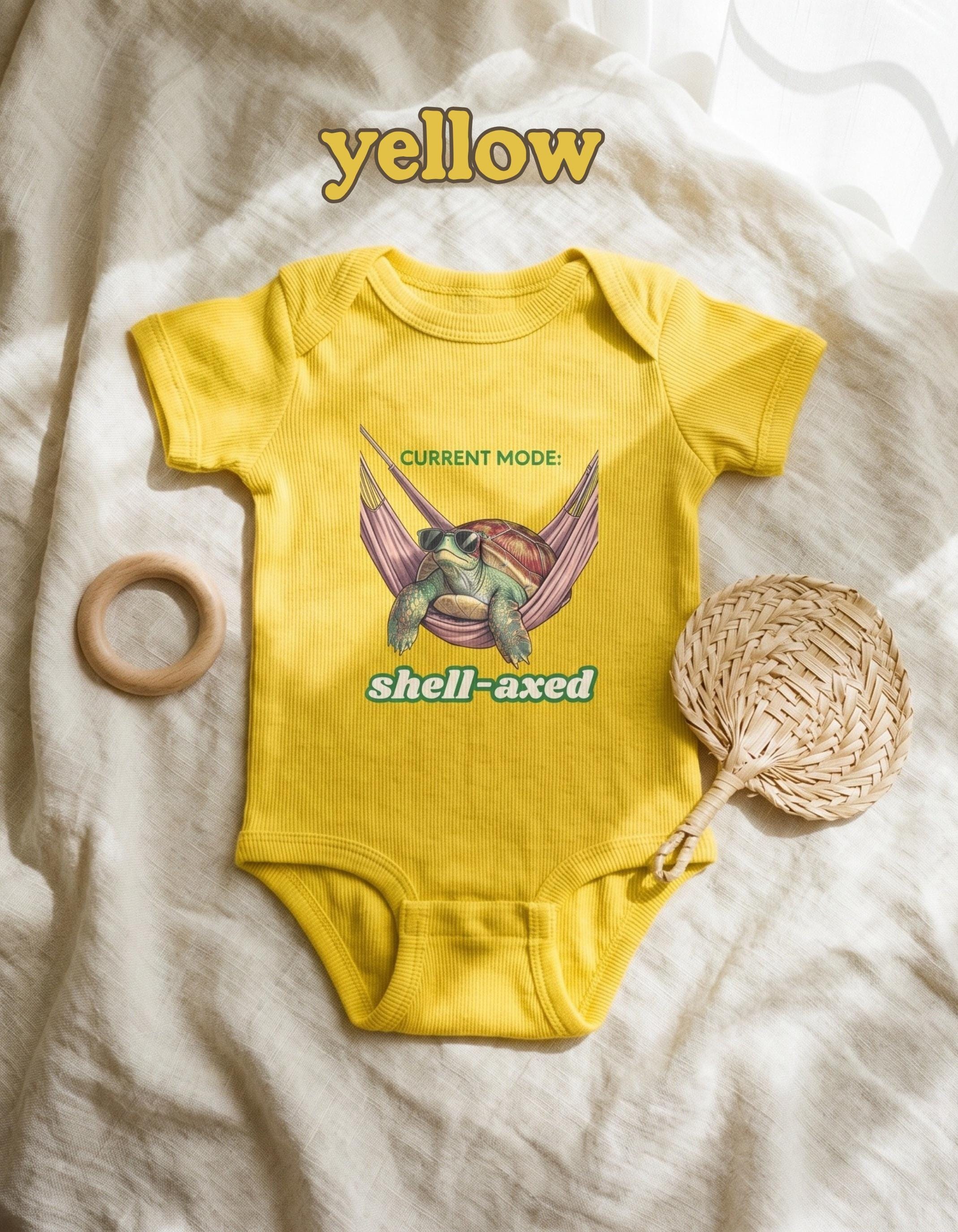 Sea Turtle Baby Bodysuit, beach theme turtle shirt, seaside family gift, pun clothes, view 7