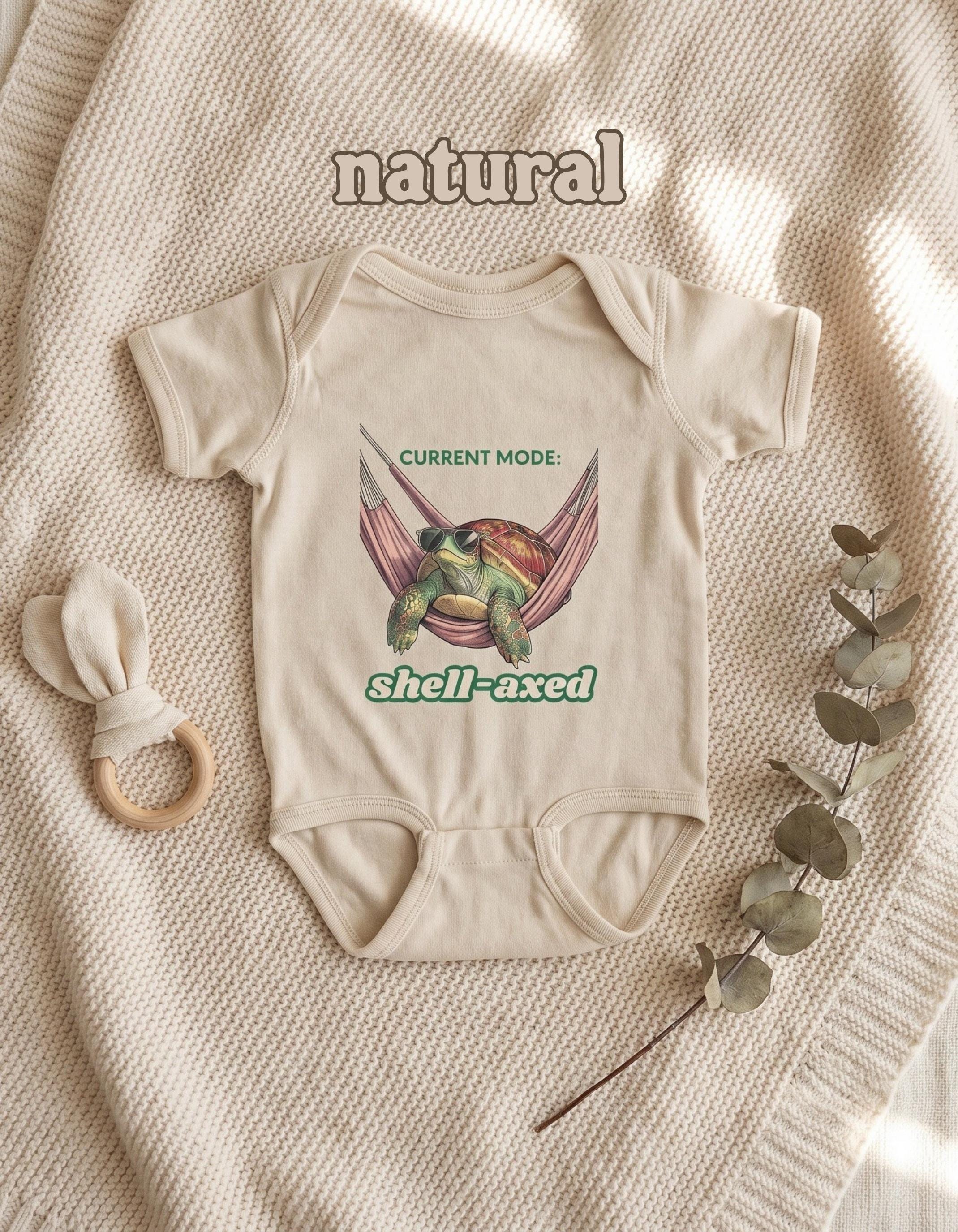 Sea Turtle Baby Bodysuit, beach theme turtle shirt, seaside family gift, pun clothes, view 9