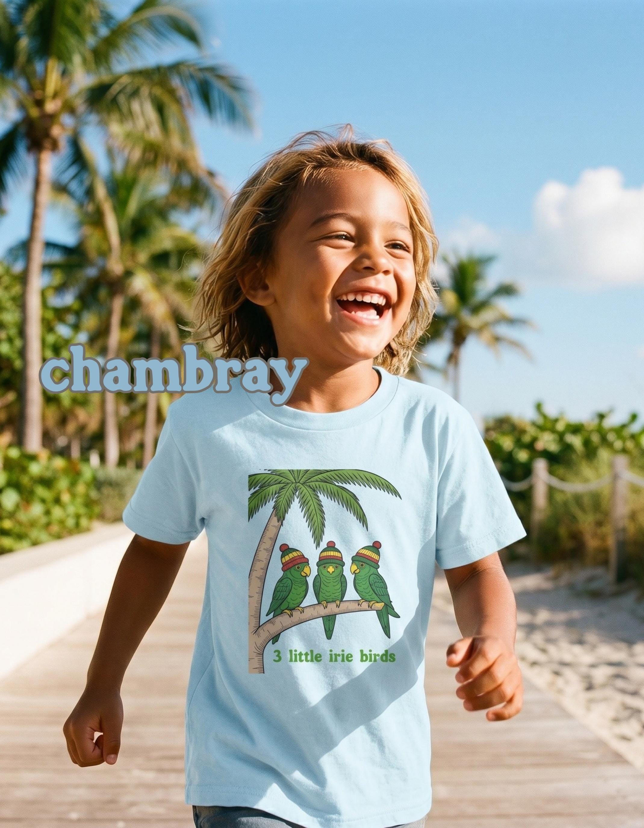 Kids 3 Little Birds Tee, Comfort Colors®, unisex youth t-shirt, reggae- inspired, parrot shirt, view 2