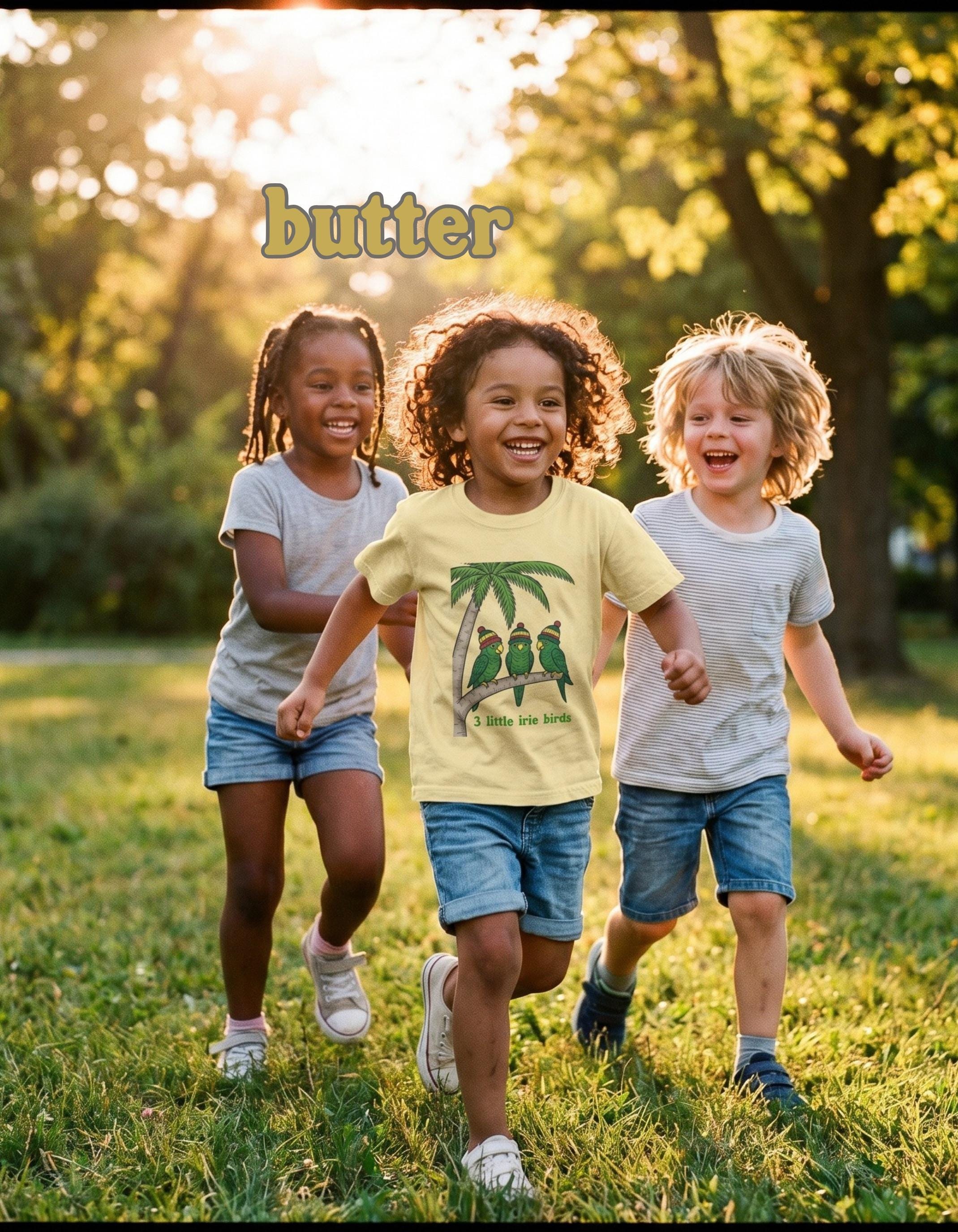 Kids 3 Little Birds Tee, Comfort Colors®, unisex youth t-shirt, reggae- inspired, parrot shirt, view 4