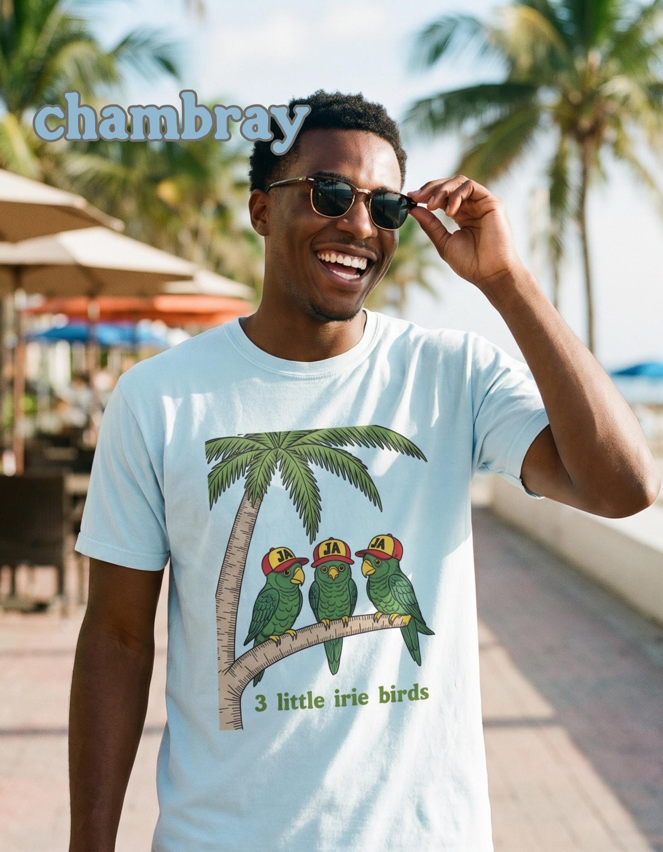 Adult 3 Little Birds Tee, Comfort Colors®, unisex t-shirt, reggae-inspired, parrot shirt, view 3