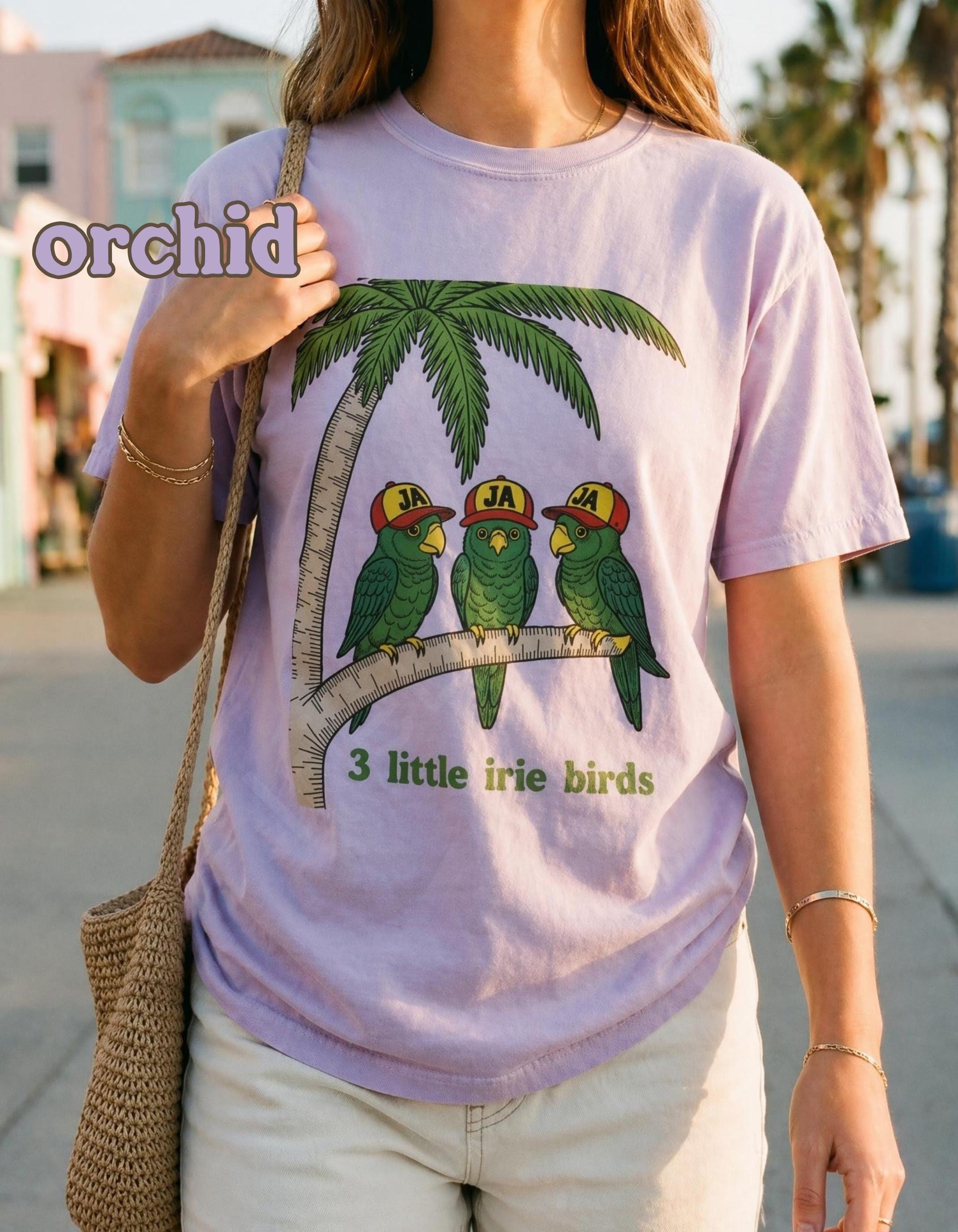 Adult 3 Little Birds Tee, Comfort Colors®, unisex t-shirt, reggae-inspired, parrot shirt, view 5