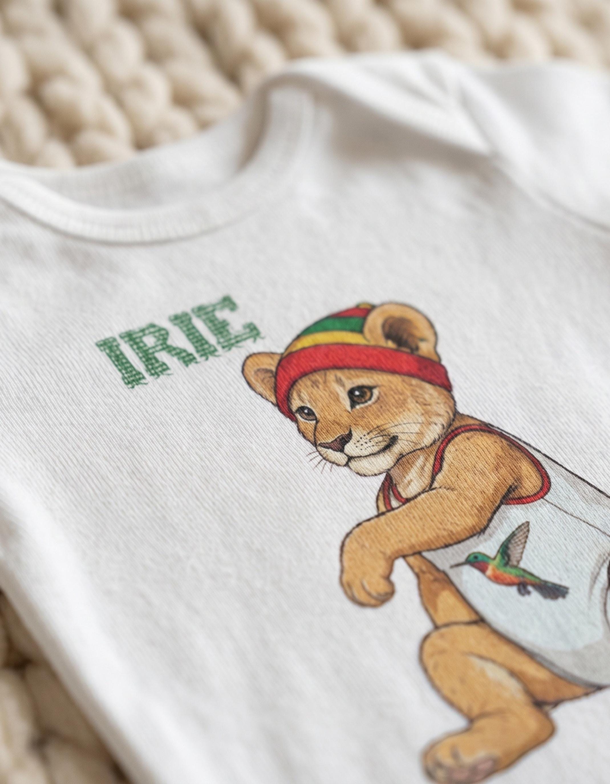 Lion Baby Bodysuit, Jamaican vibes, reggae art, Lioness graphic print, Girl