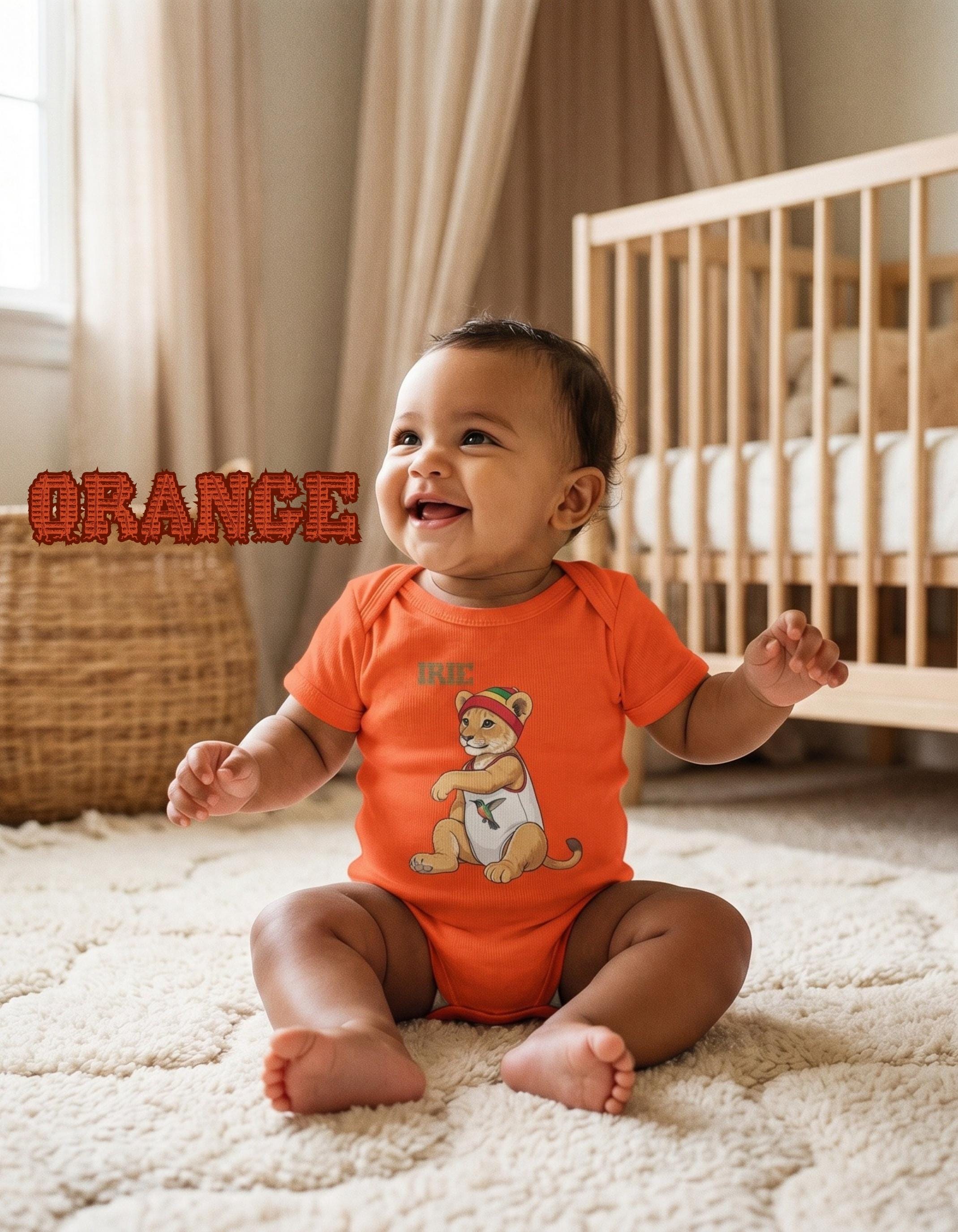 Lion Baby Bodysuit, Jamaican vibes, reggae art, Lioness graphic print, Girl, view 2