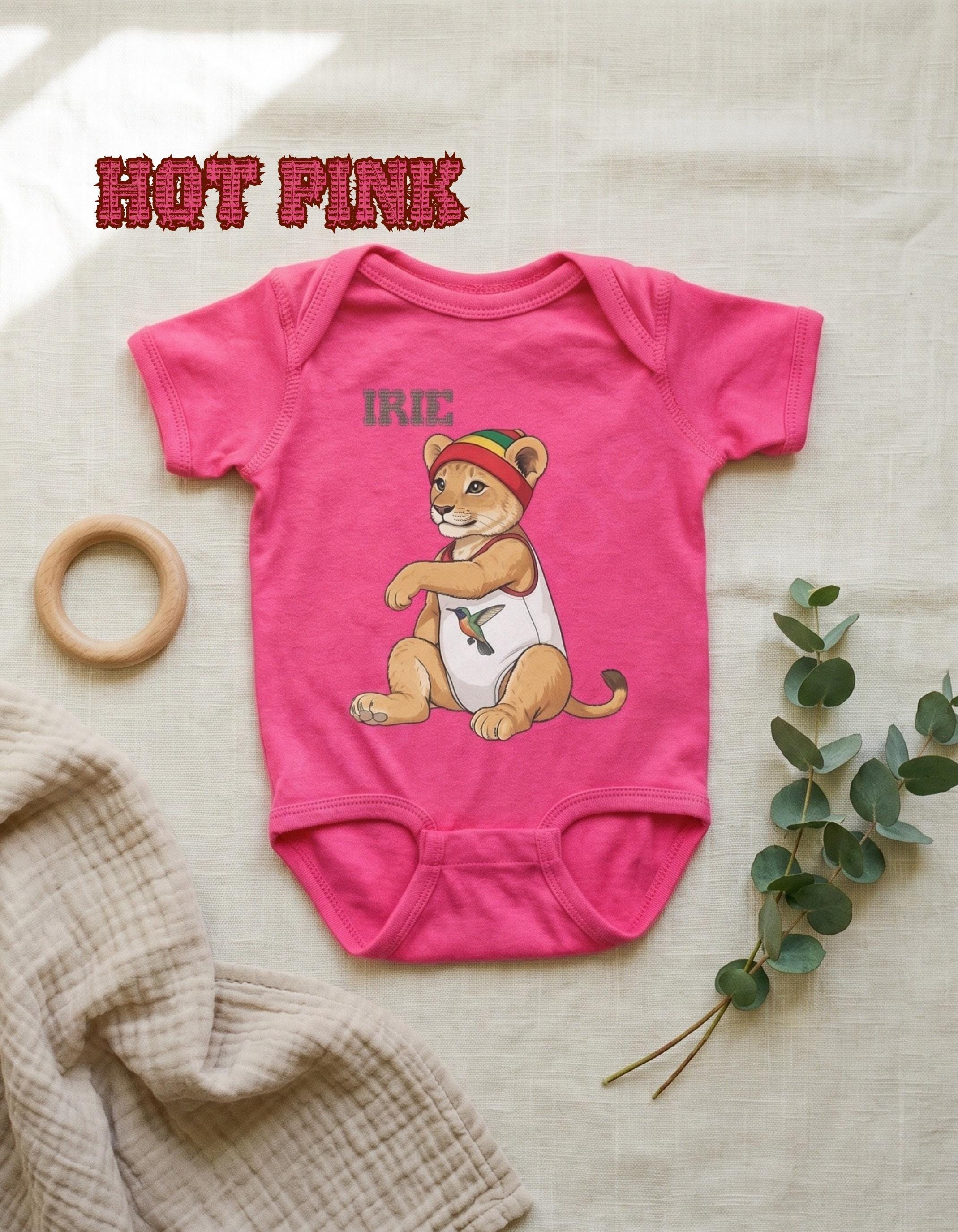 Lion Baby Bodysuit, Jamaican vibes, reggae art, Lioness graphic print, Girl, view 3