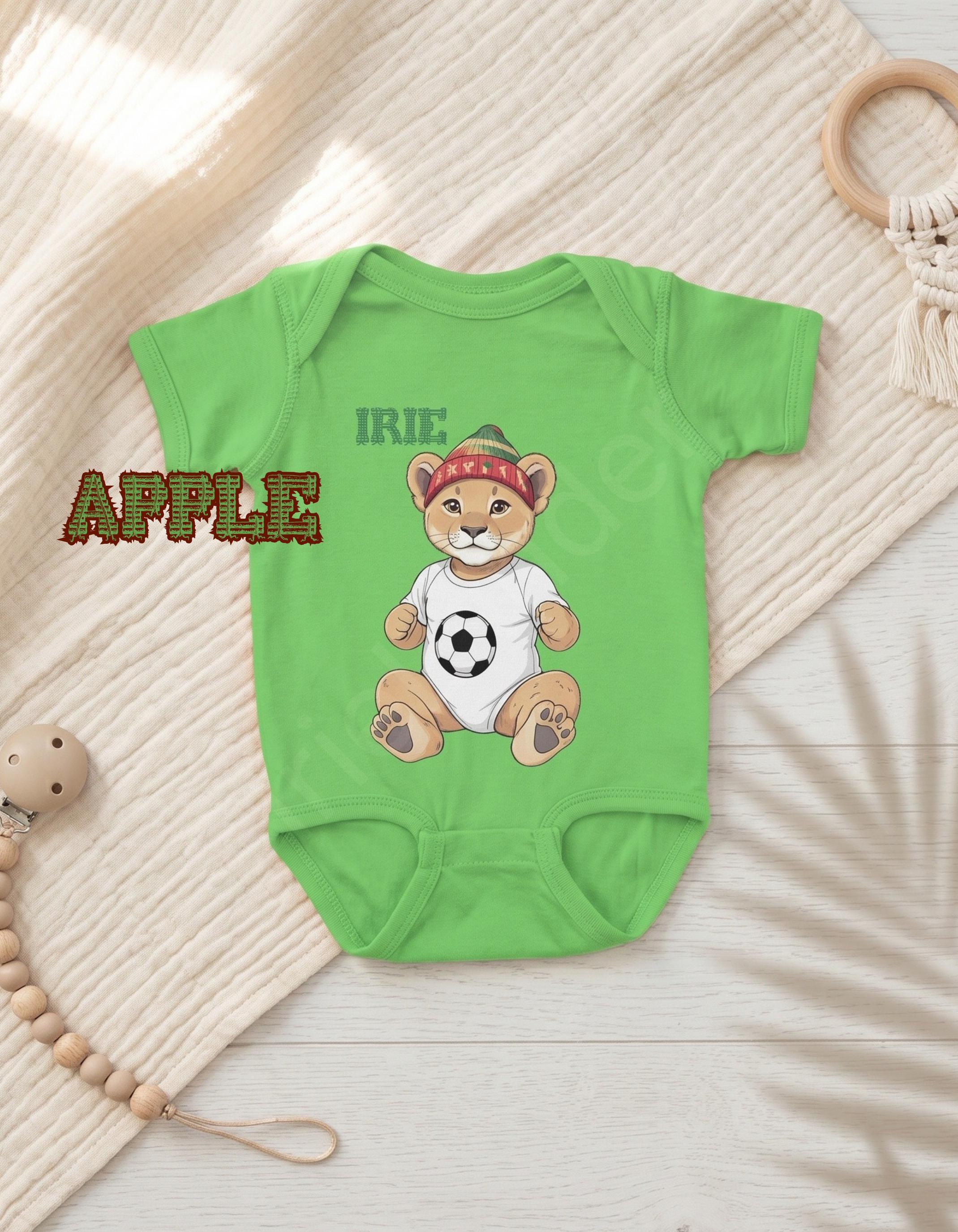 Lion Baby Bodysuit, Jamaican vibes, reggae art, Lion graphic print, Boy, view 2