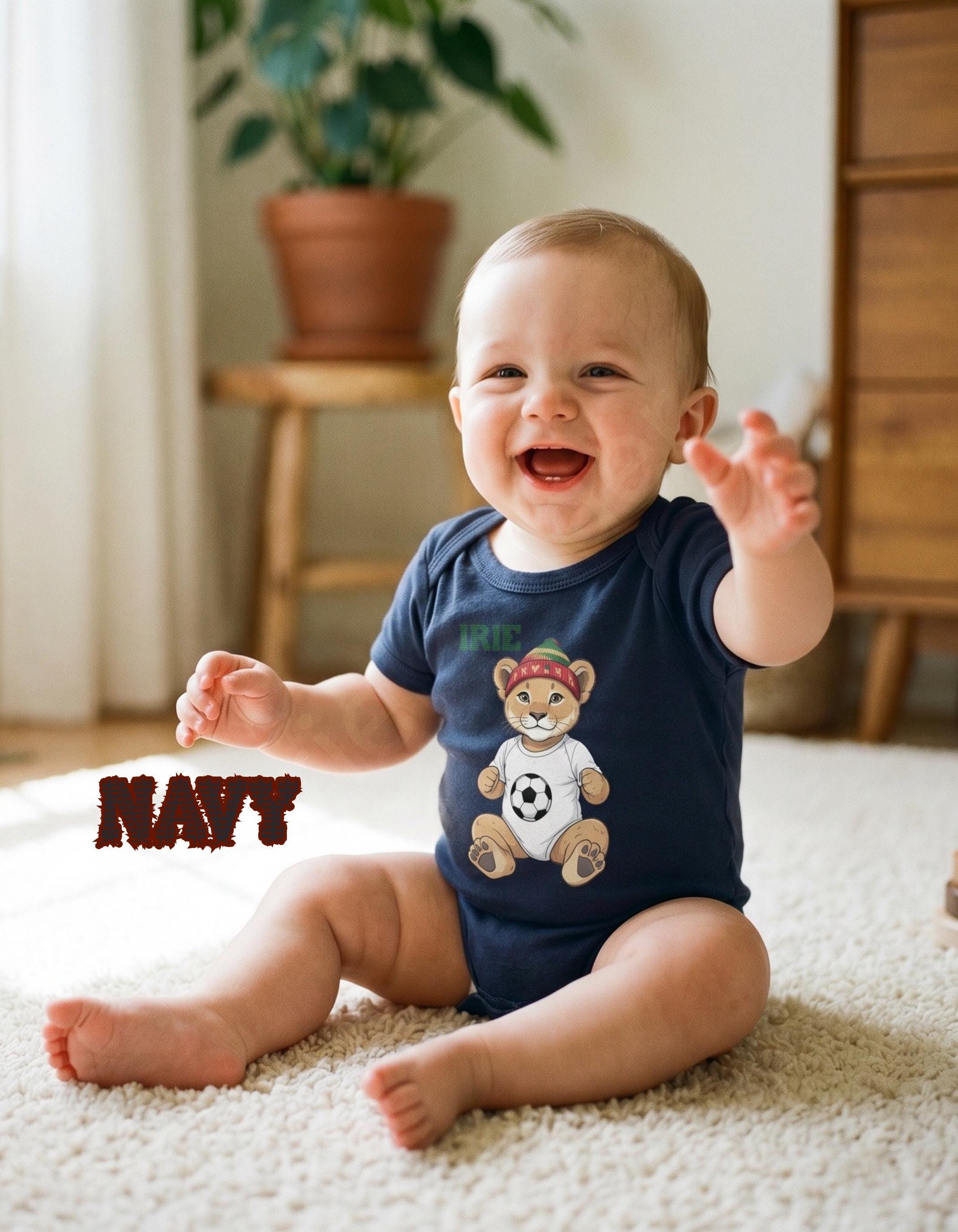 Lion Baby Bodysuit, Jamaican vibes, reggae art, Lion graphic print, Boy, view 5