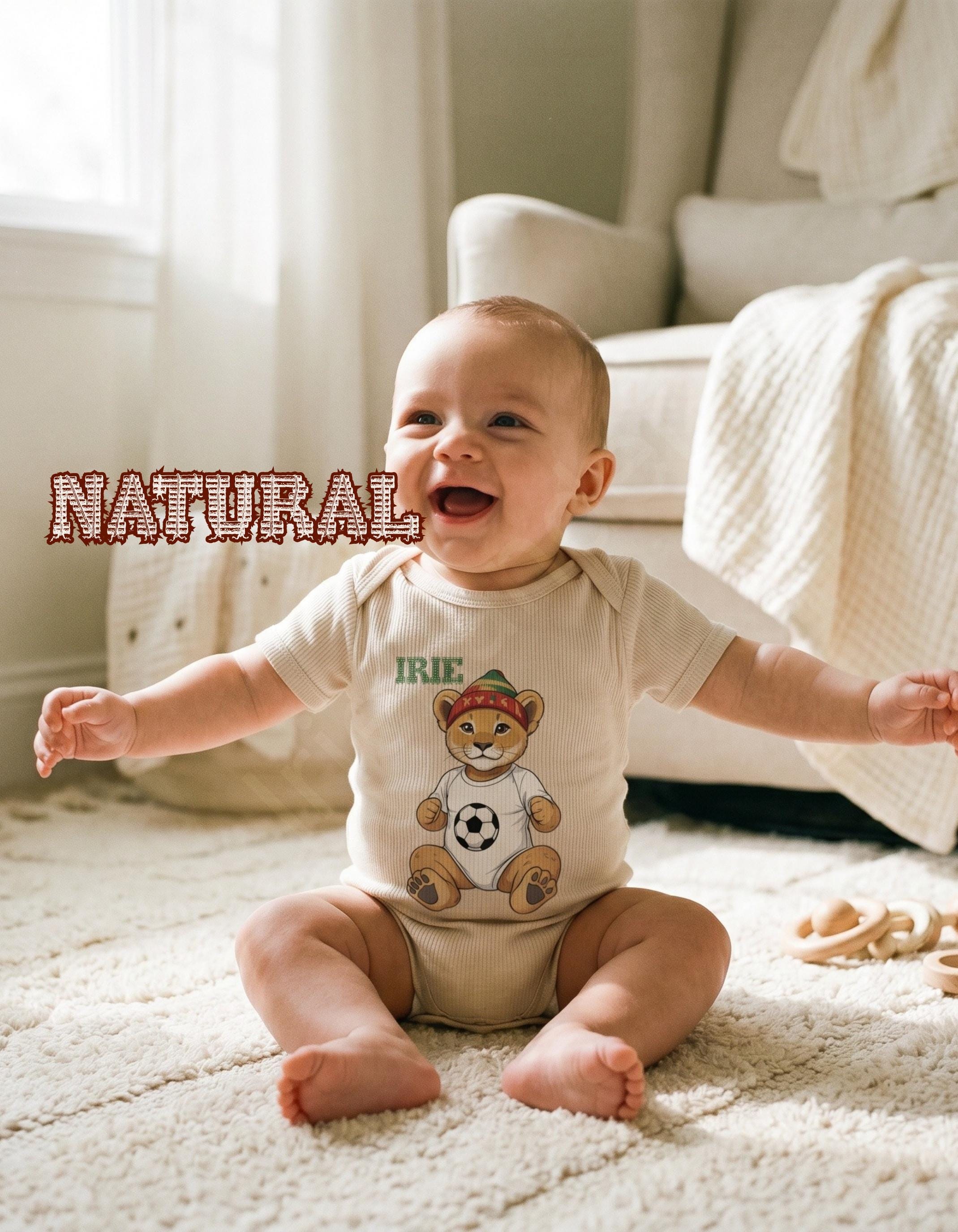 Lion Baby Bodysuit, Jamaican vibes, reggae art, Lion graphic print, Boy, view 7
