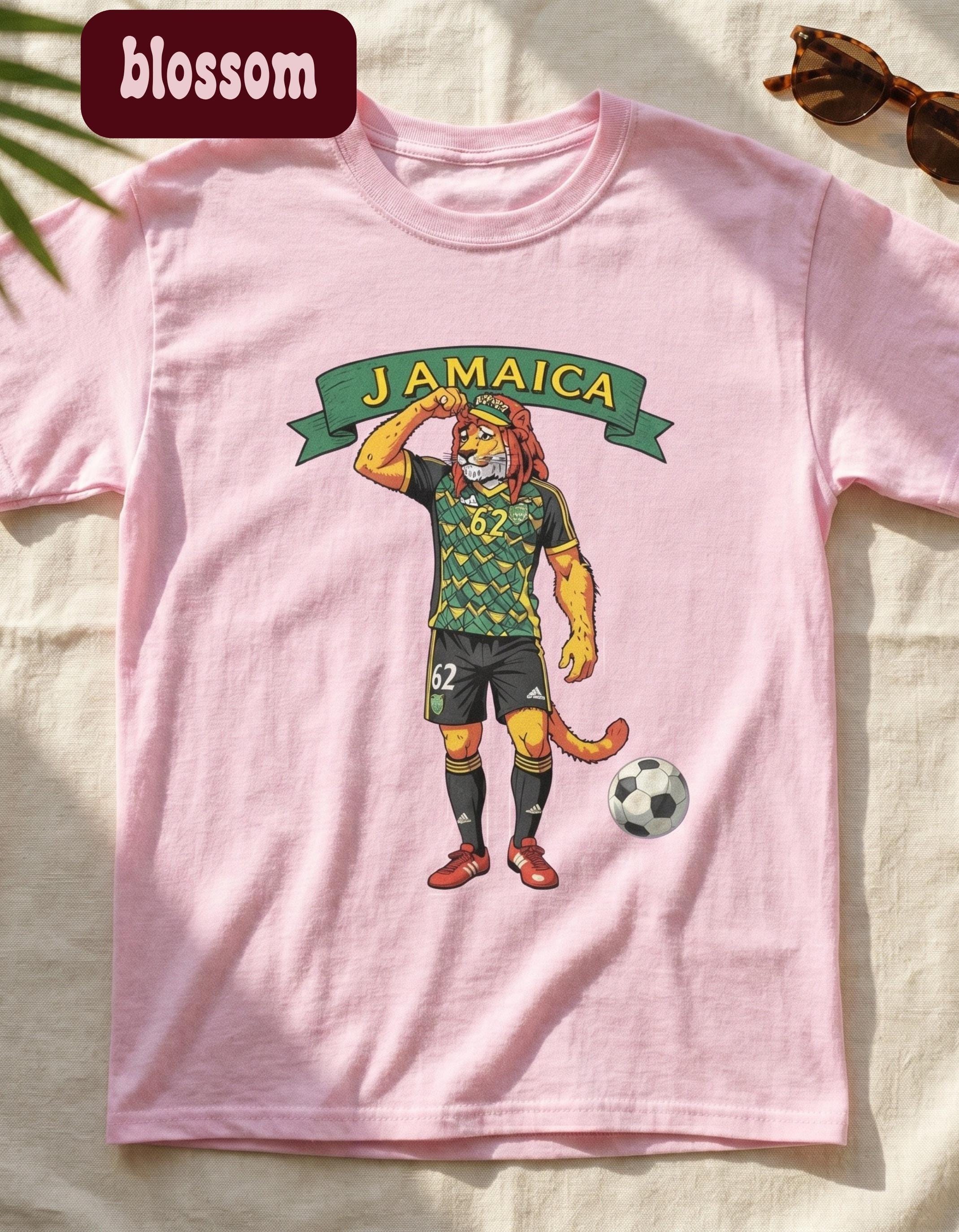 Jamaica Shirt, Reggae Boy Soccer Rasta Lion Graphic, Unisex Comfort Colors®, Jamaica fan gift, view 2