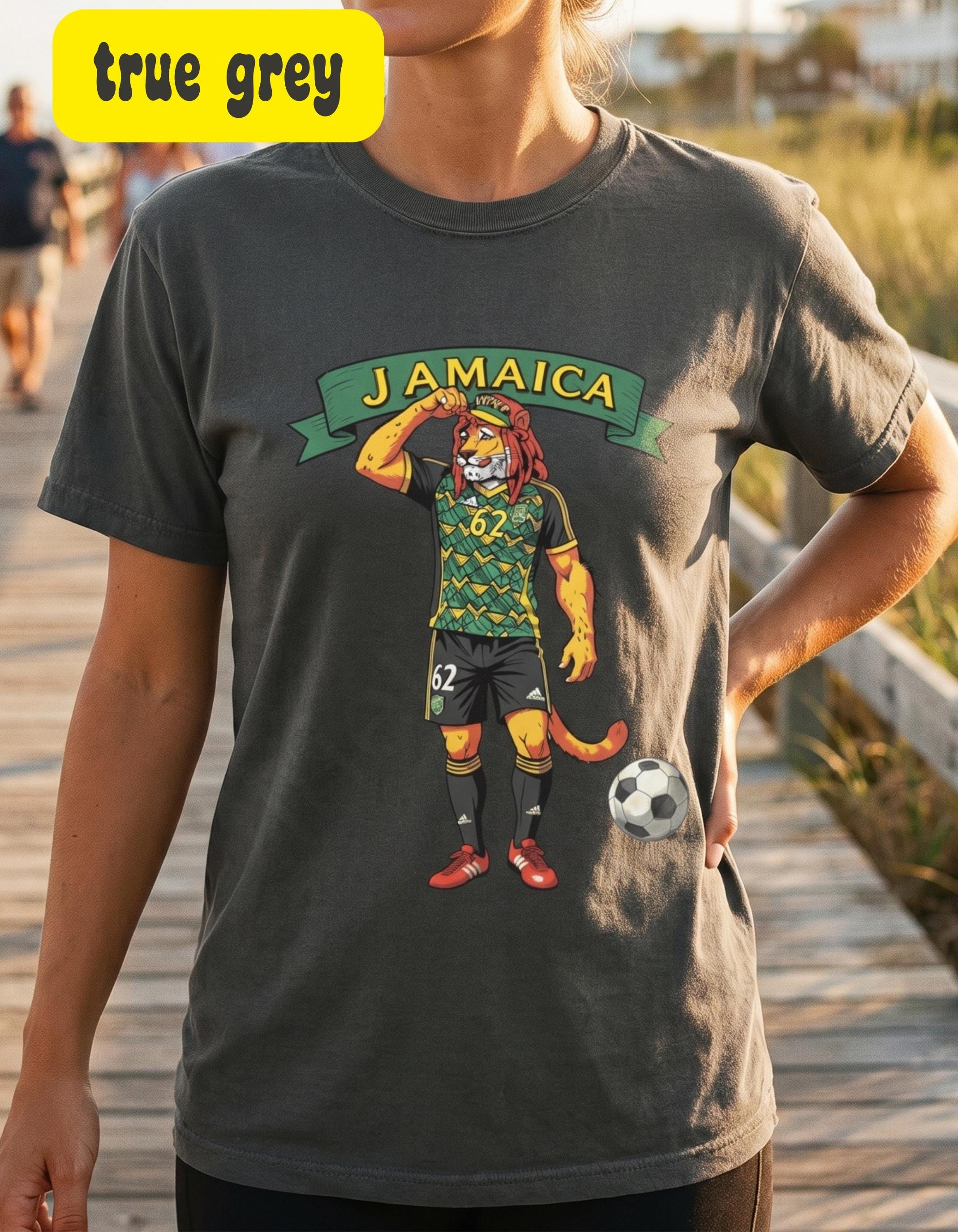 Jamaica Shirt, Reggae Boy Soccer Rasta Lion Graphic, Unisex Comfort Colors®, Jamaica fan gift, view 11