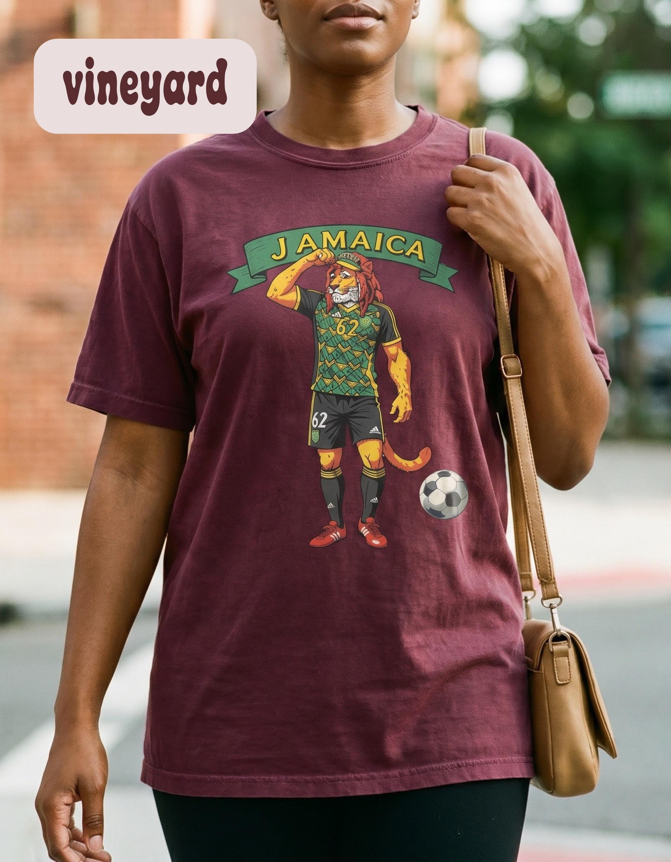 Jamaica Shirt, Reggae Boy Soccer Rasta Lion Graphic, Unisex Comfort Colors®, Jamaica fan gift, view 12