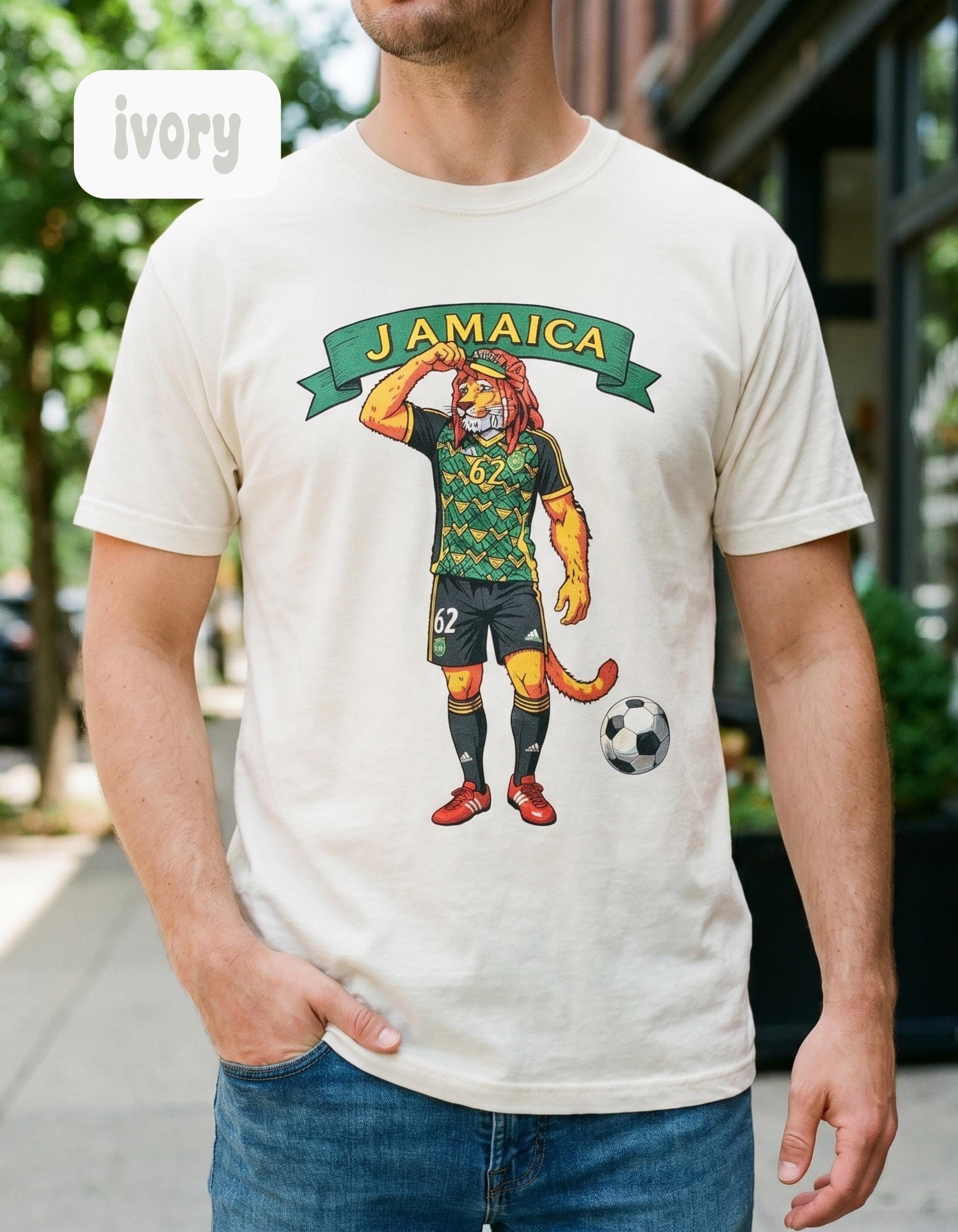 Jamaica Shirt, Reggae Boy Soccer Rasta Lion Graphic, Unisex Comfort Colors®, Jamaica fan gift, view 13