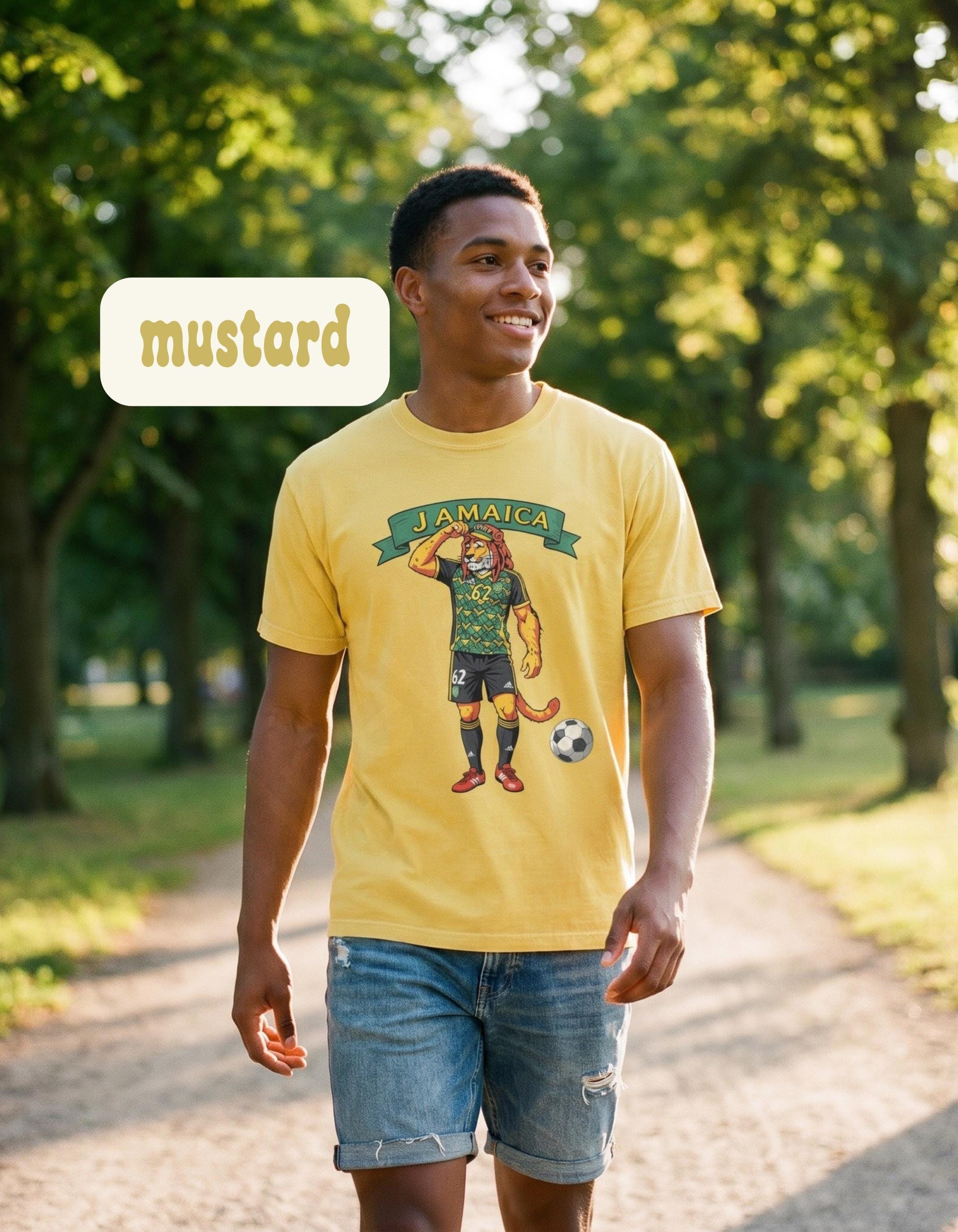 Jamaica Shirt, Reggae Boy Soccer Rasta Lion Graphic, Unisex Comfort Colors®, Jamaica fan gift, view 14