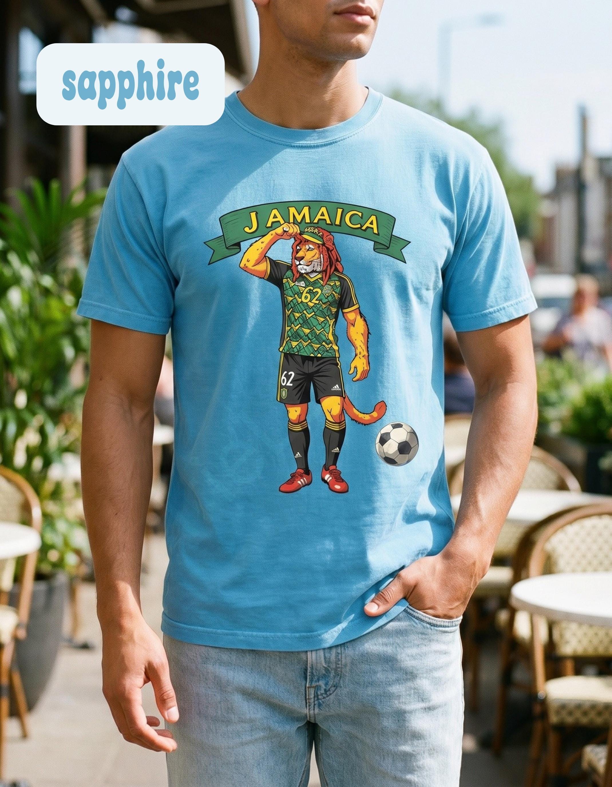 Jamaica Shirt, Reggae Boy Soccer Rasta Lion Graphic, Unisex Comfort Colors®, Jamaica fan gift, view 15