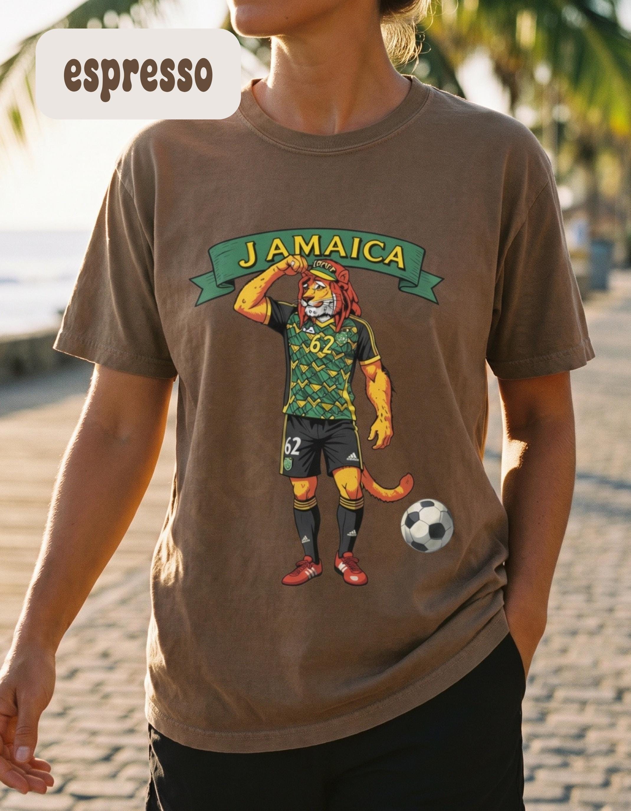Jamaica Shirt, Reggae Boy Soccer Rasta Lion Graphic, Unisex Comfort Colors®, Jamaica fan gift, view 18